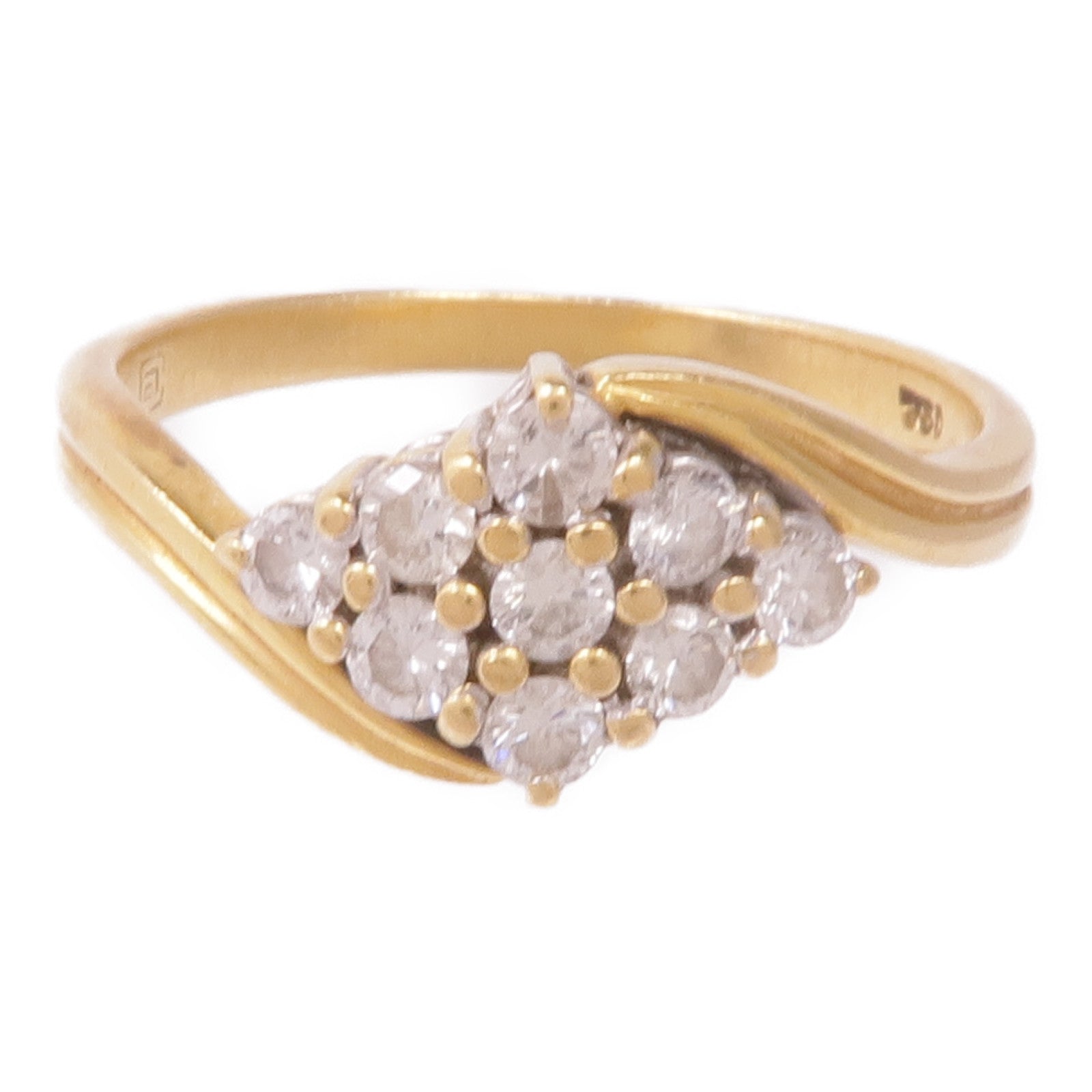 JEWELRY 18K黃金/白金Diamond Ring鑽石戒指US#8