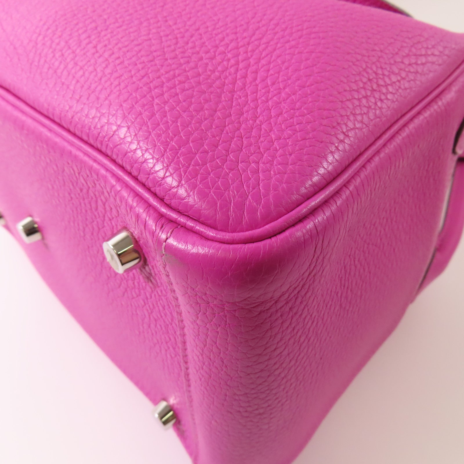 HERMES Clemence皮革Lindy 26銀扣手挽肩背兩用袋Magnolia