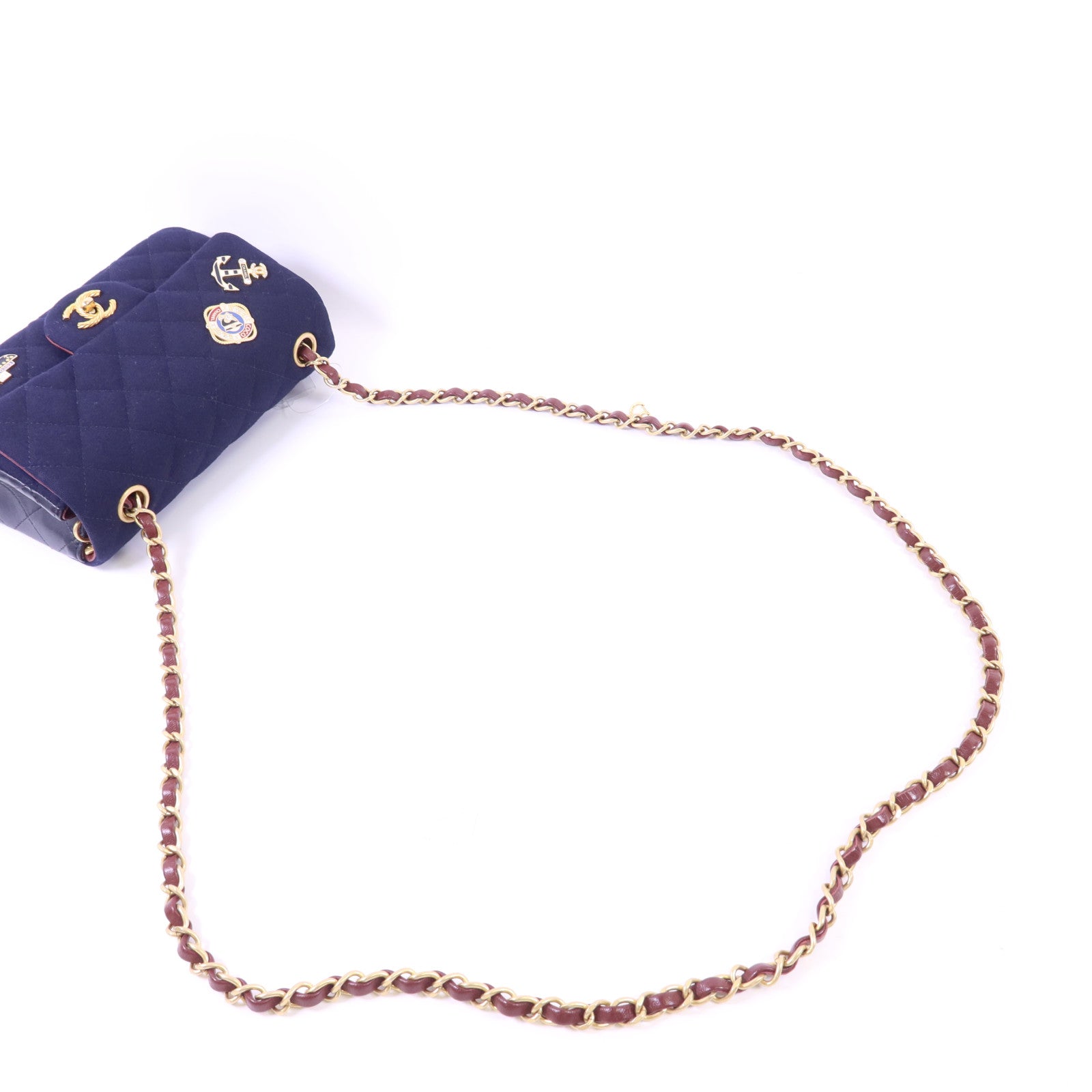 CHANEL 羊毛Paris Hamburg Charms Mini Flap Bag金扣鏈帶肩背袋