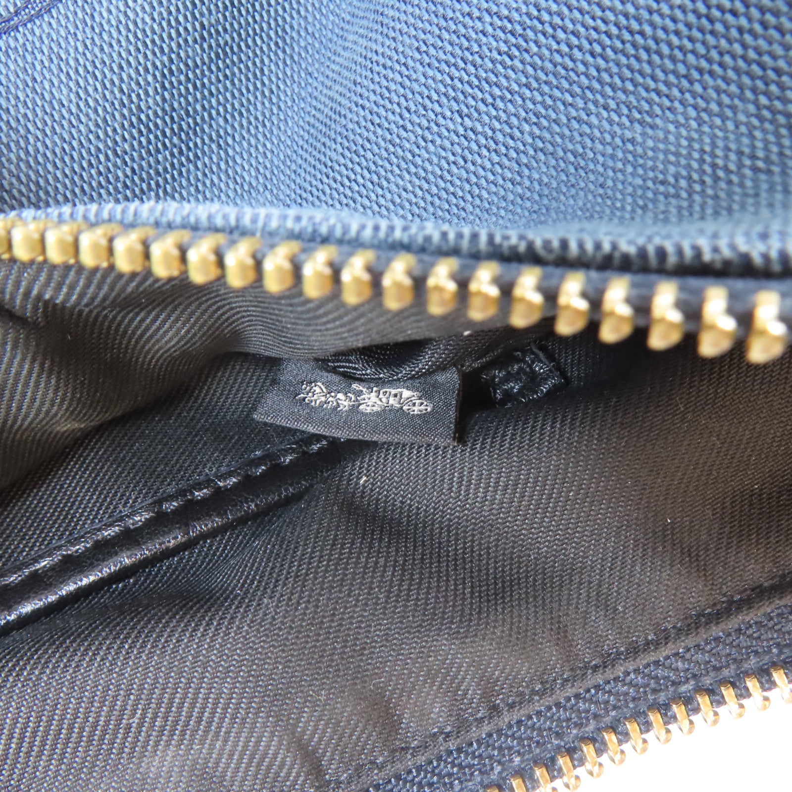 COACH 帆布2 Way Shoulder Bag金扣手挽肩背兩用袋藍色