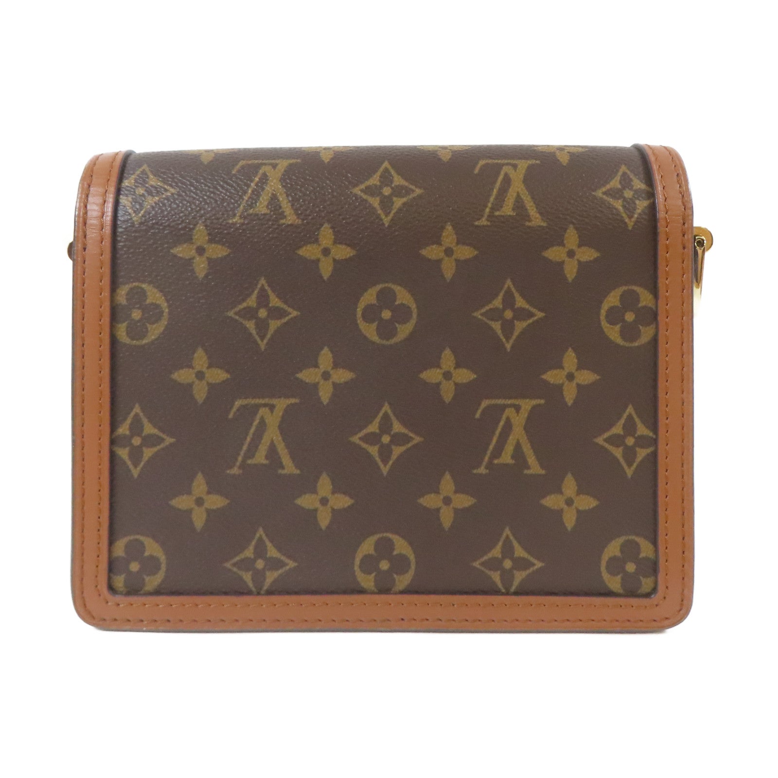 LOUIS VUITTON Monogram Mini Dauphine金扣肩背袋啡色