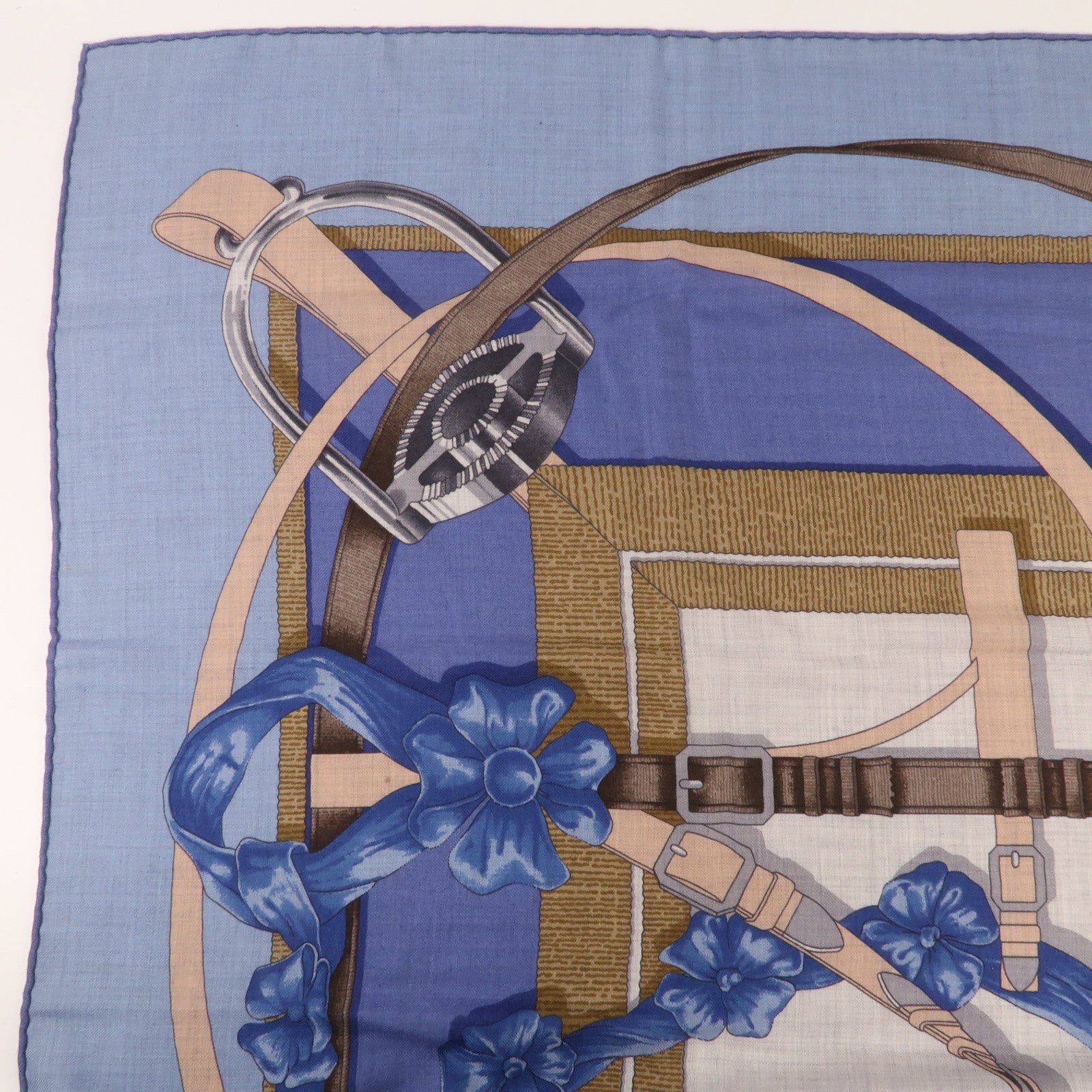 HERMES 羊絨Scarf圍巾Blue