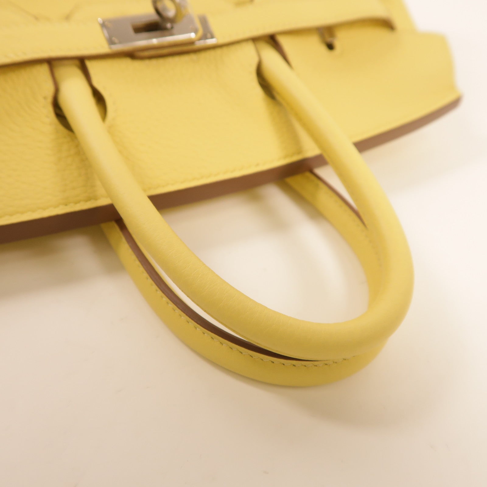 HERMES Togo皮革Birkin 25銀扣手挽袋Jaune Poussin