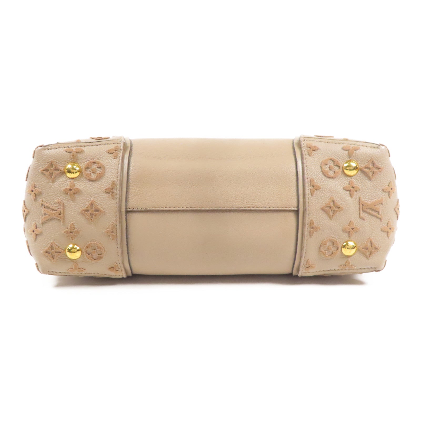 LOUIS VUITTON 牛皮皮革/羊絨Tote W PM金扣手挽袋