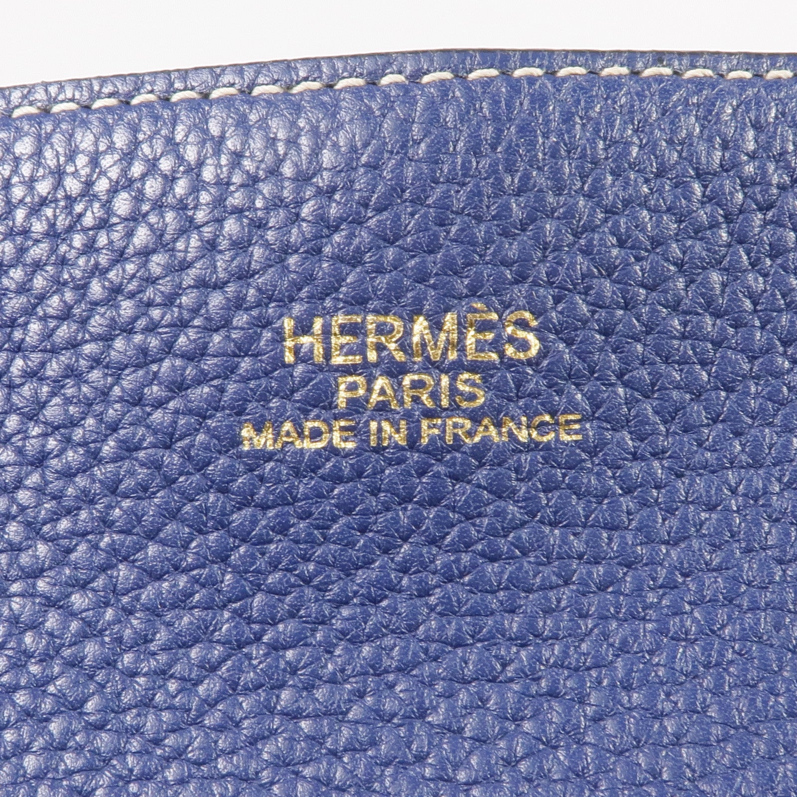 HERMES Clemence皮革Double Sens 45手挽袋Bleu Saphir/Bleu Izmir