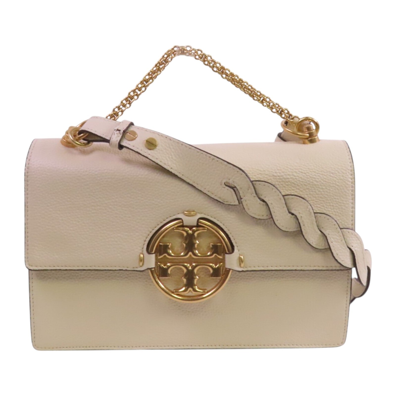 Tory Burch 牛皮皮革2Way Shoulder Bag金扣鏈帶手挽肩背兩用袋