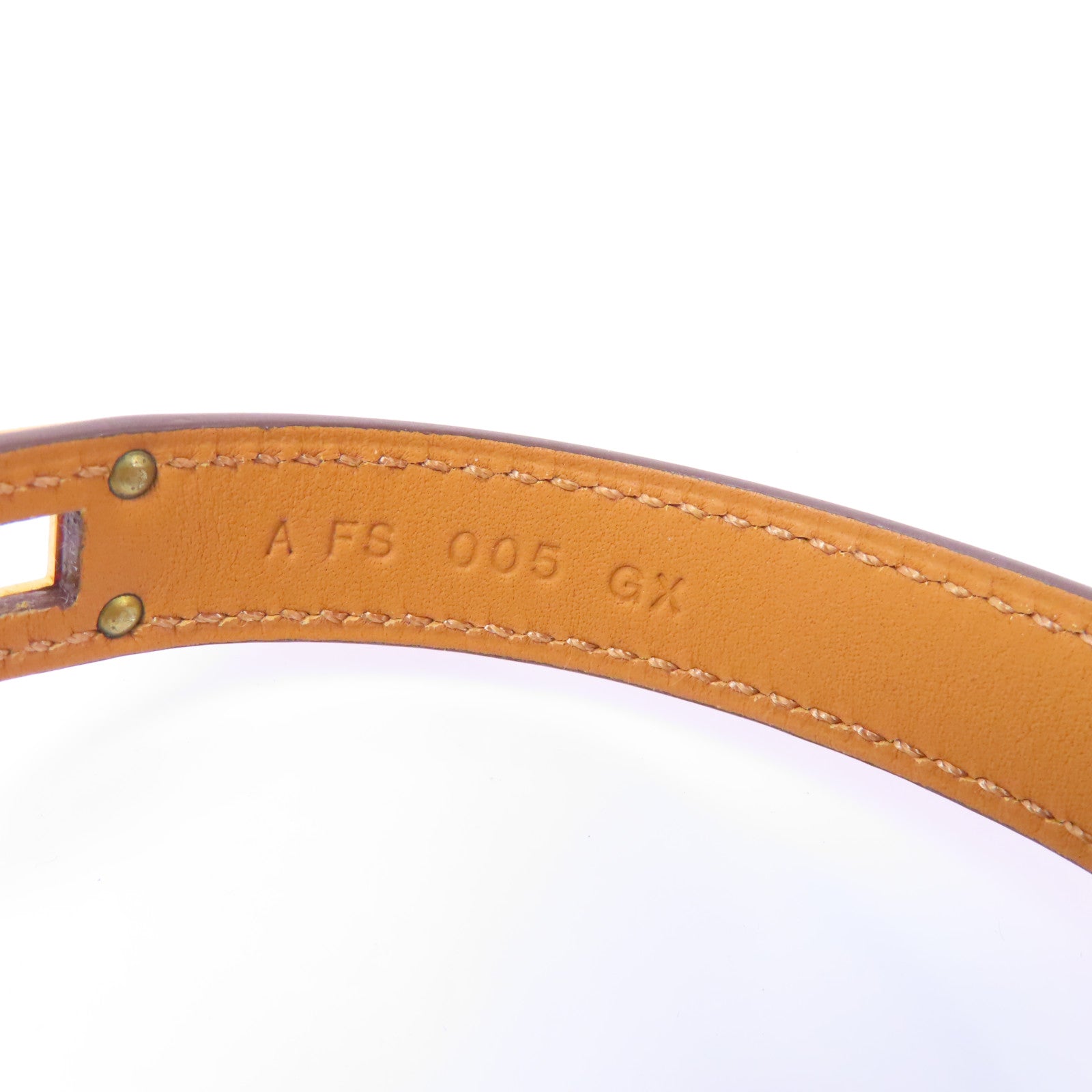 HERMES 【激減優惠】Swift皮革Double Tour Bracelet金扣手鐲粉紅色