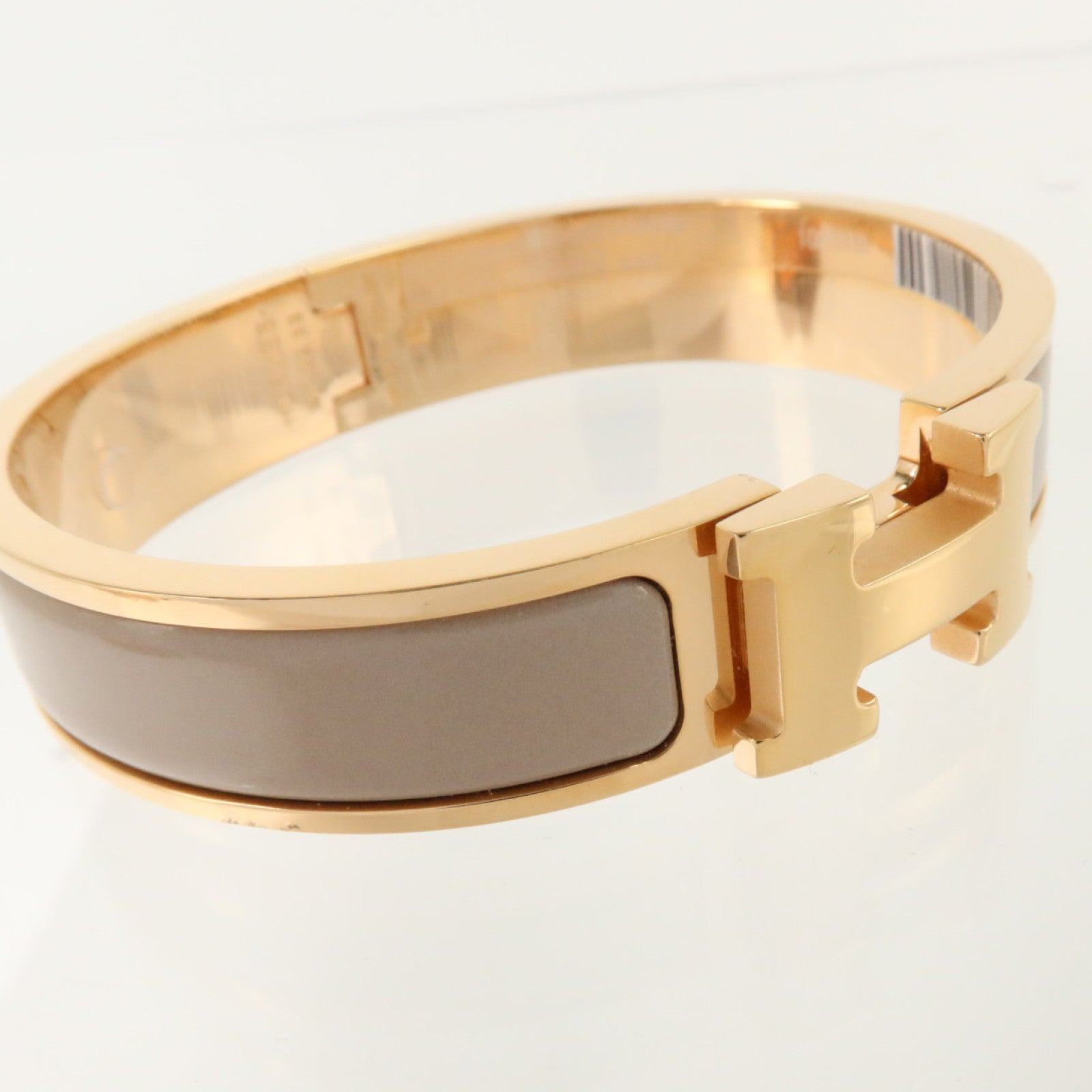 HERMES 金屬/琺瑯Clic-H Bracelet金扣手鏈