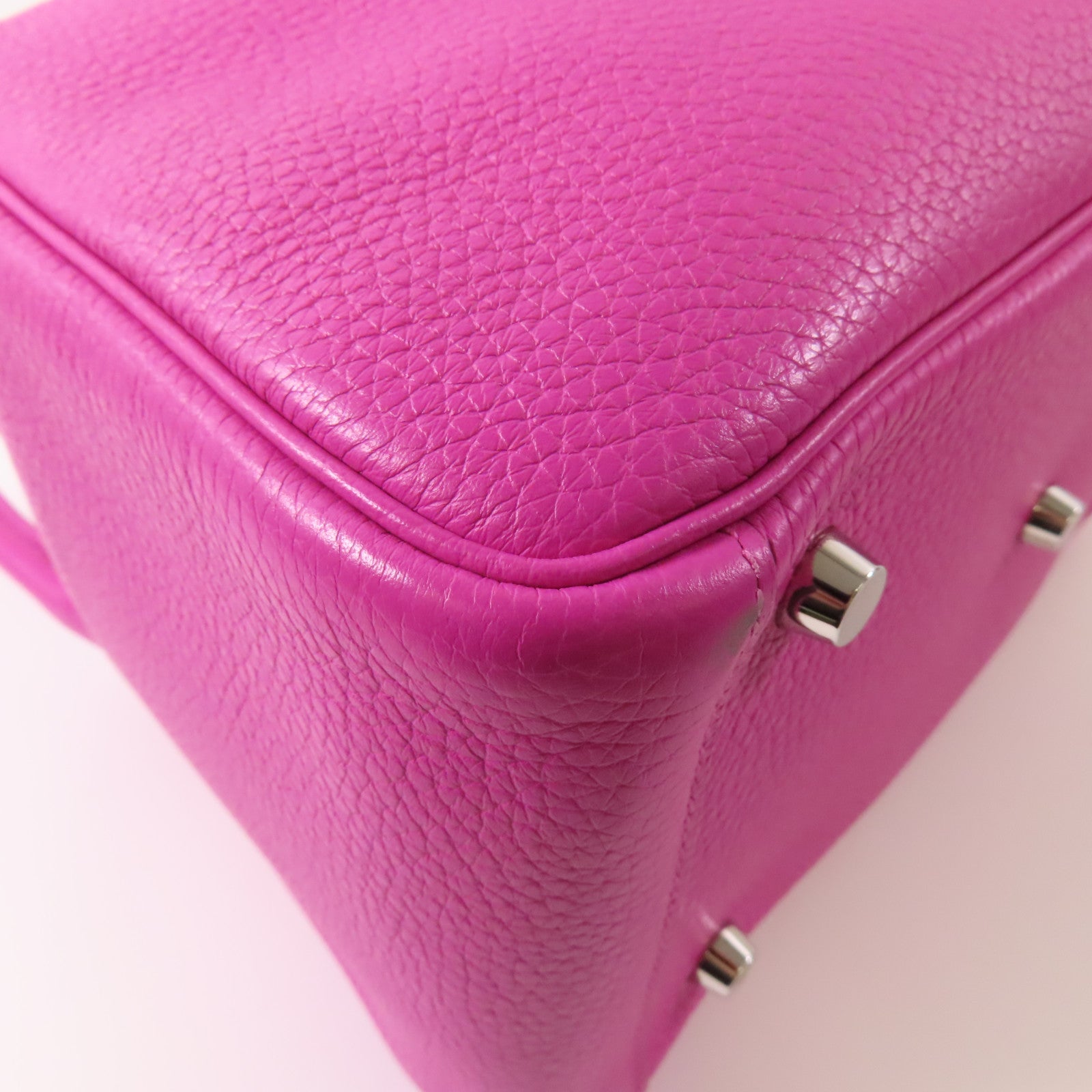 HERMES Clemence皮革Lindy 26銀扣手挽肩背兩用袋Magnolia