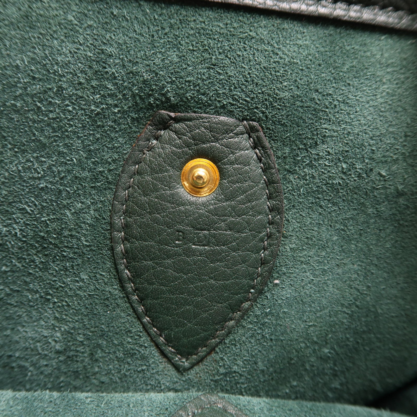 HERMES Clemence皮革Cabas金扣肩背袋綠色