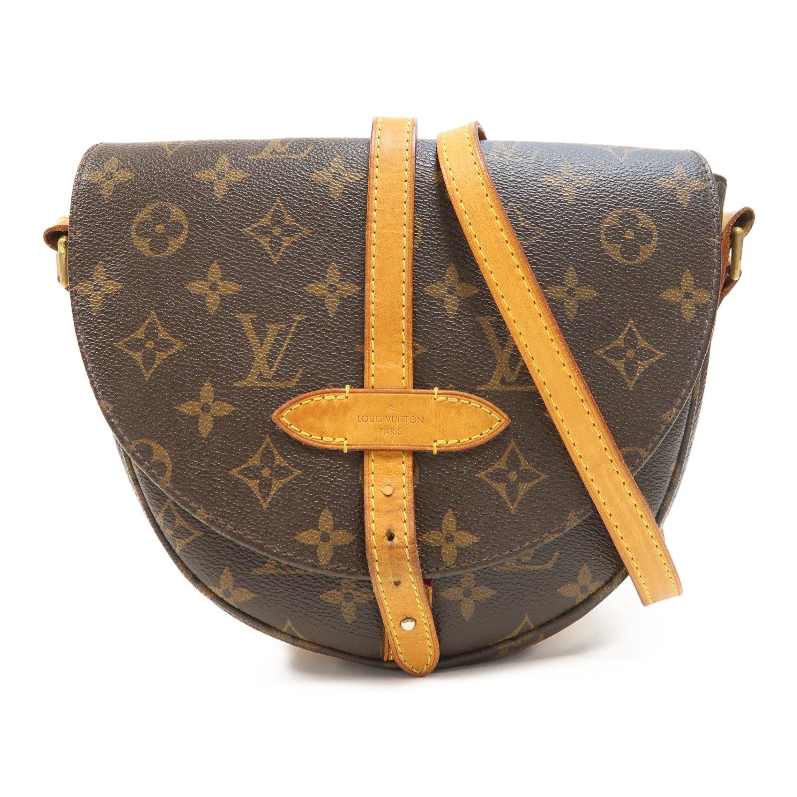 LOUIS VUITTON Monogram Chantilly PM金扣肩背袋啡色