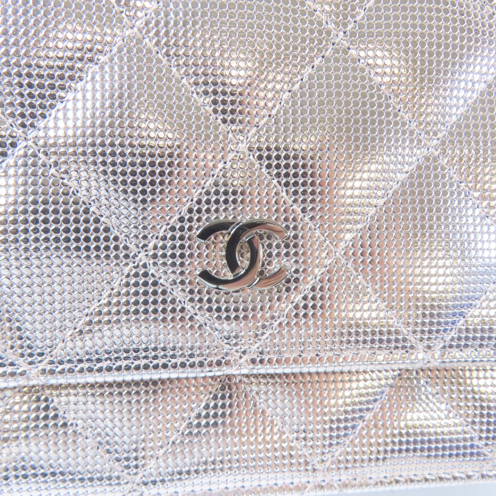 CHANEL 菱格皮革Wallet On Chain銀扣鏈帶肩背袋粉紅色