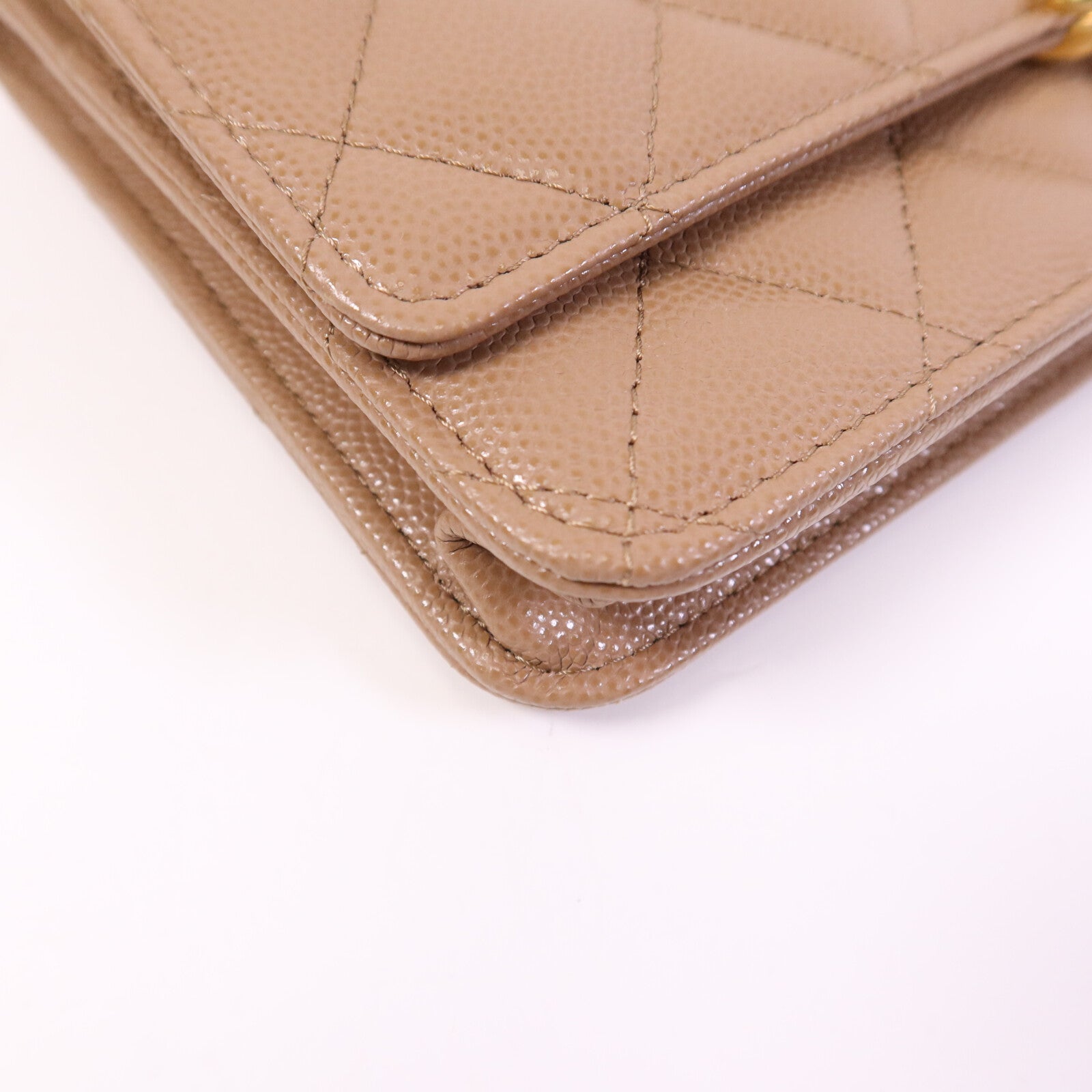 CHANEL 牛皮皮革WOC Wallet On Chain金扣鏈帶手挽肩背兩用袋