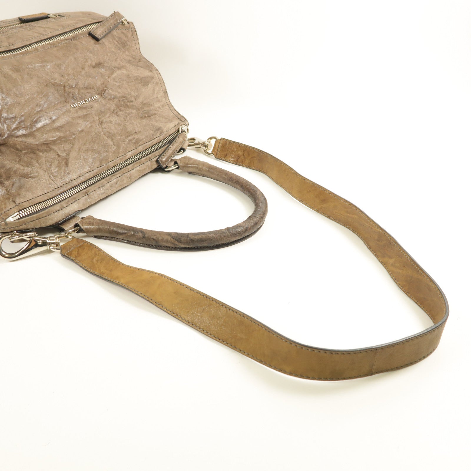 GIVENCHY 牛皮皮革2 Way Shoulder Bag銀扣手挽肩背兩用袋