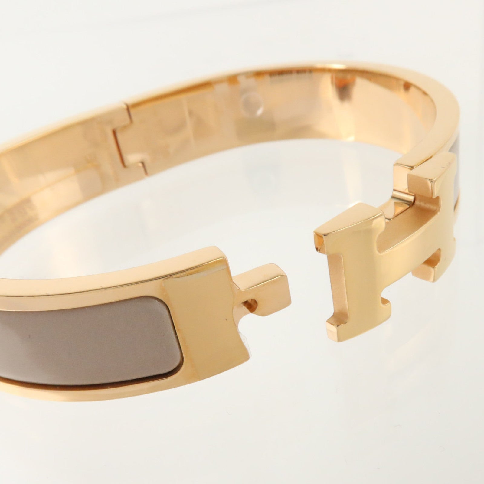 HERMES 金屬/琺瑯Clic-H Bracelet金扣手鏈