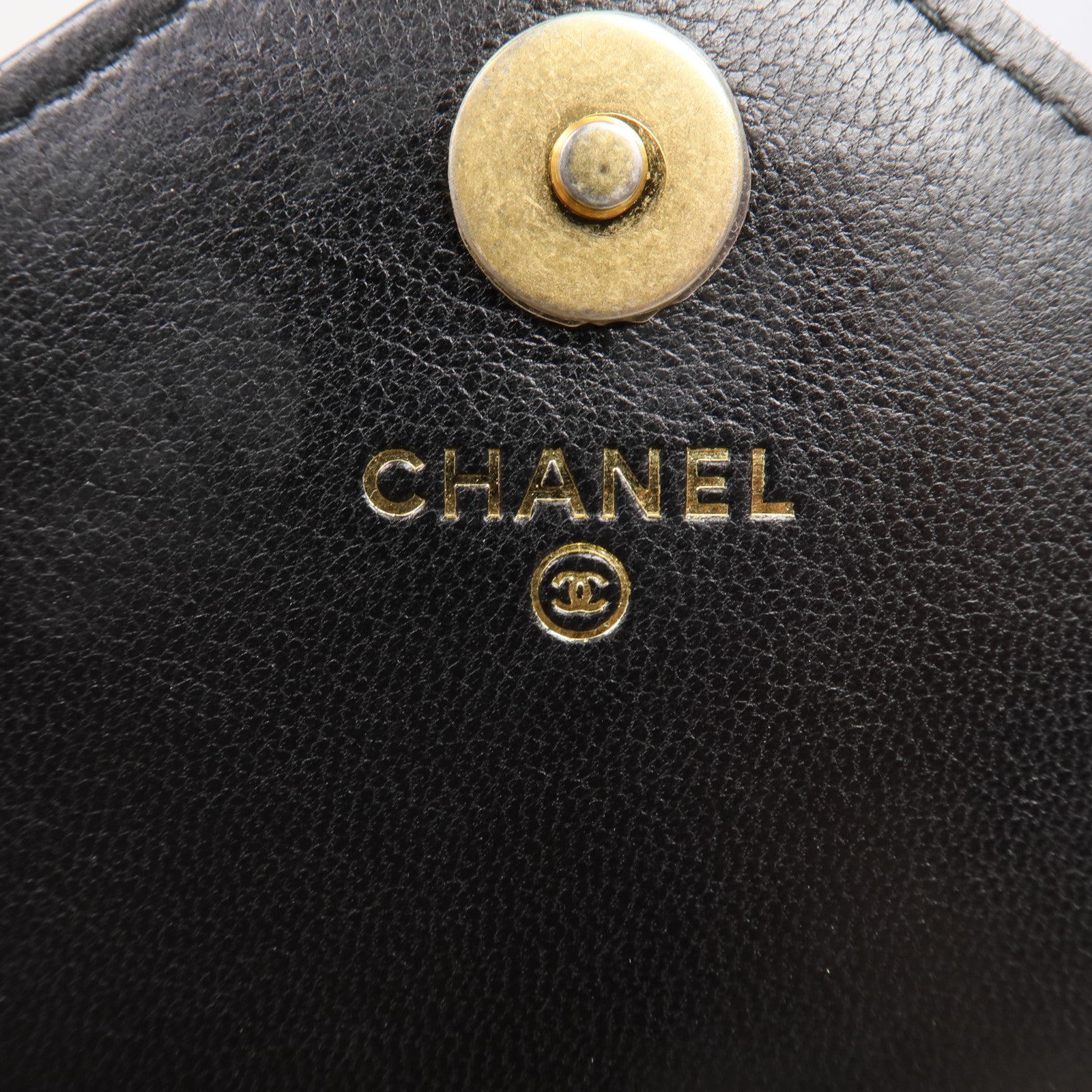 CHANEL 牛皮皮革Long Wallet金扣錢包