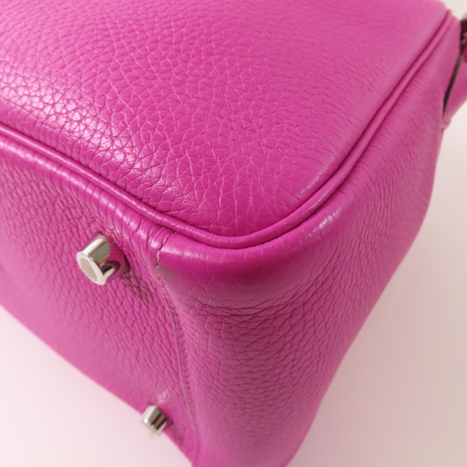HERMES Clemence皮革Lindy 26銀扣手挽肩背兩用袋Magnolia