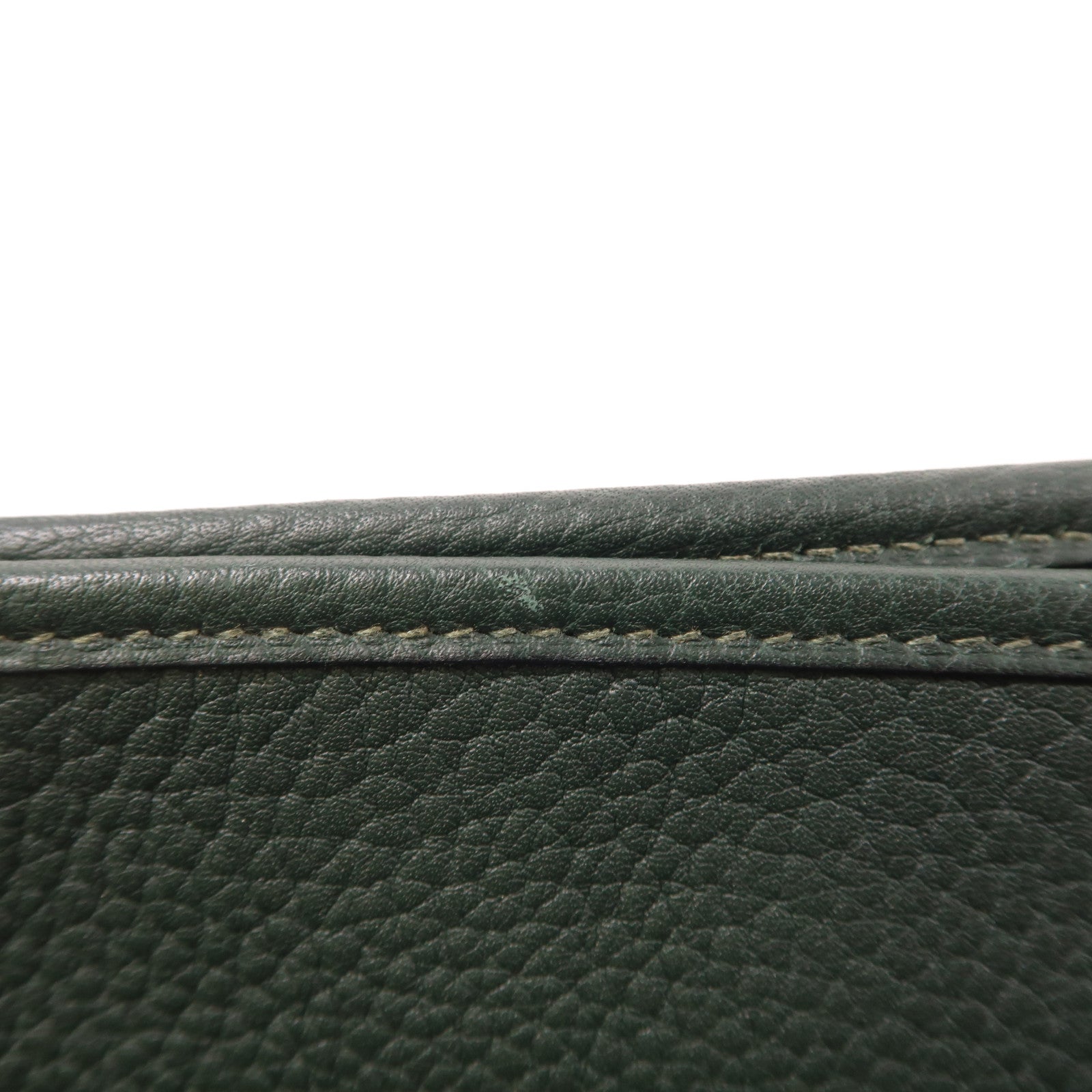 HERMES Clemence皮革Cabas金扣肩背袋綠色