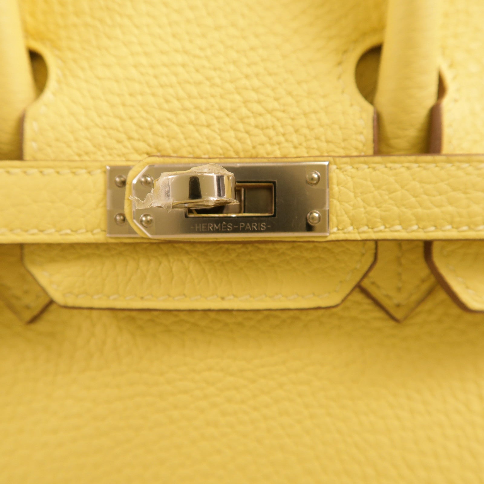 HERMES Togo皮革Birkin 25銀扣手挽袋Jaune Poussin
