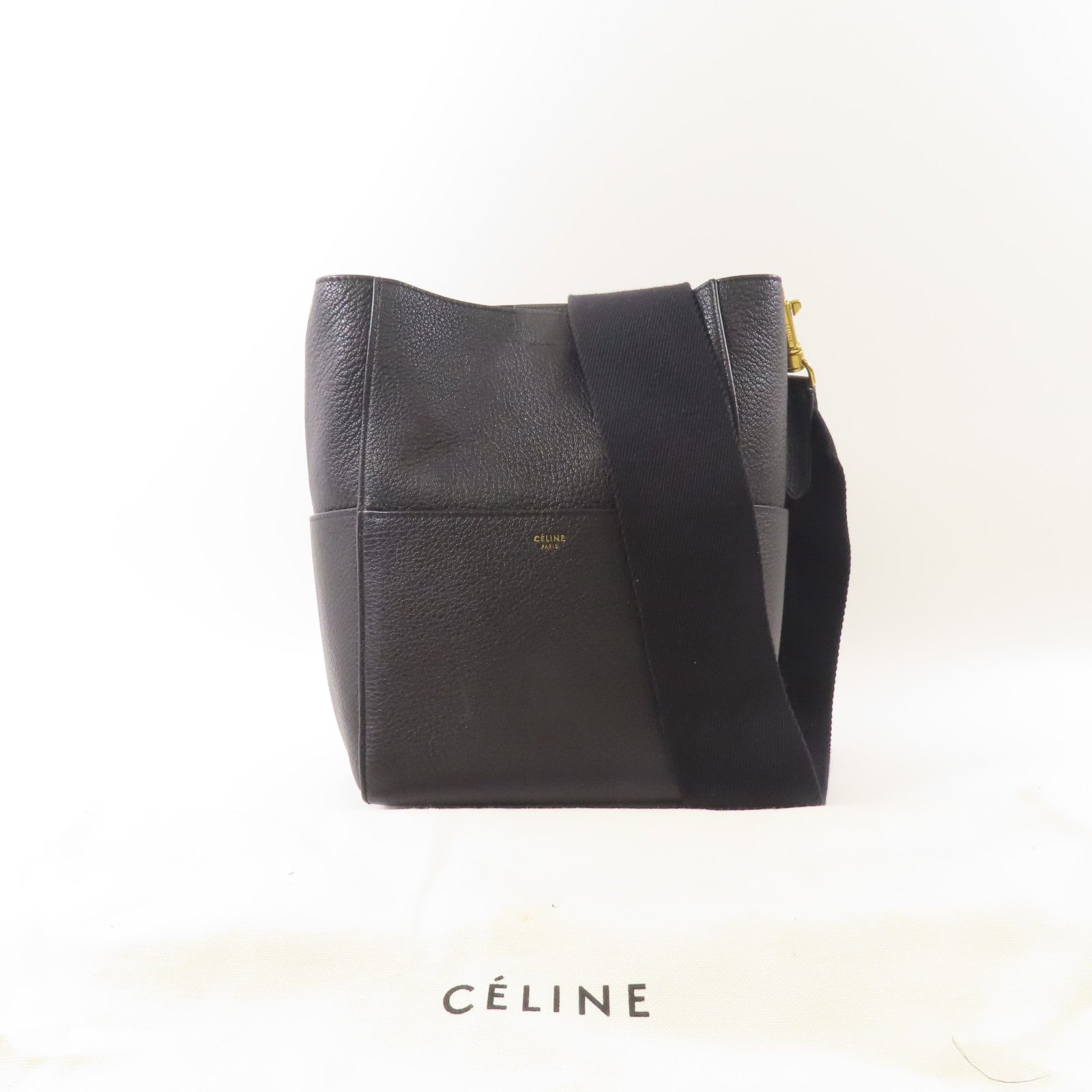 CELINE 牛皮皮革Sangle Small金扣肩背袋