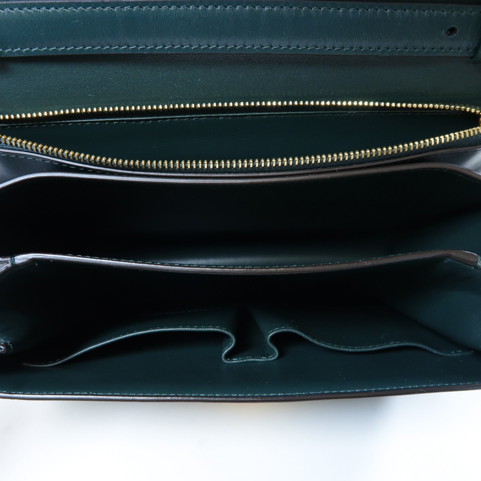 CELINE 【激減優惠】牛皮皮革Classic Box金扣肩背袋深綠色