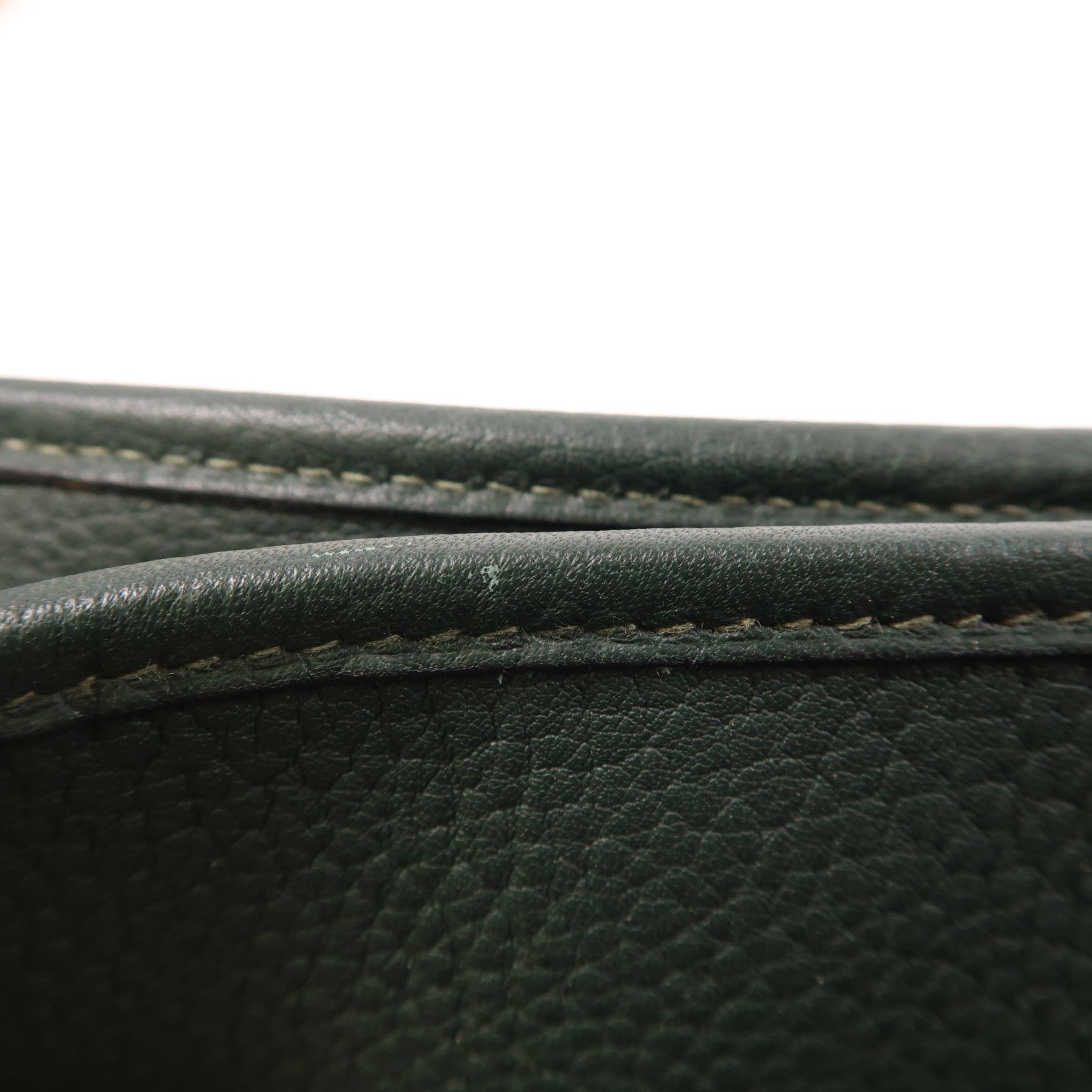 HERMES Clemence皮革Cabas金扣肩背袋綠色