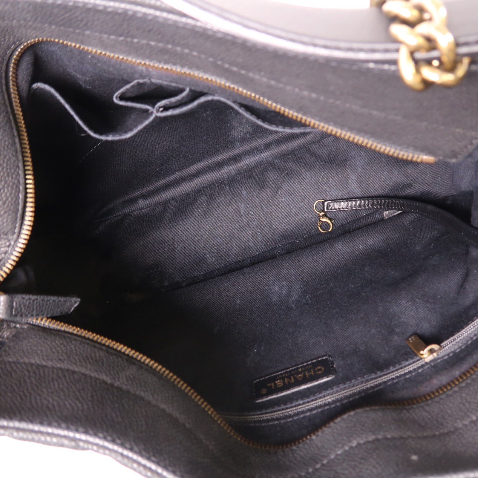 CHANEL 牛皮皮革Shoulder Bag金扣手挽肩背兩用袋