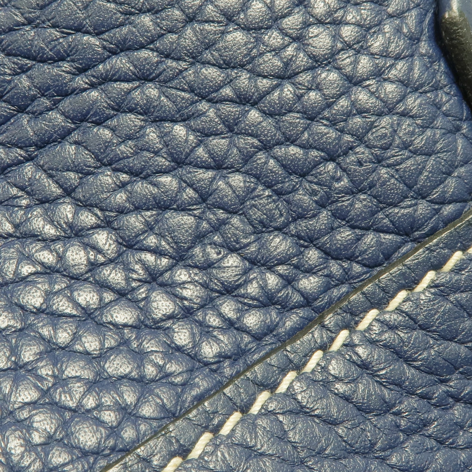 HERMES Clemence皮革Double Sens 45手挽袋Bleu Saphir/Bleu Izmir