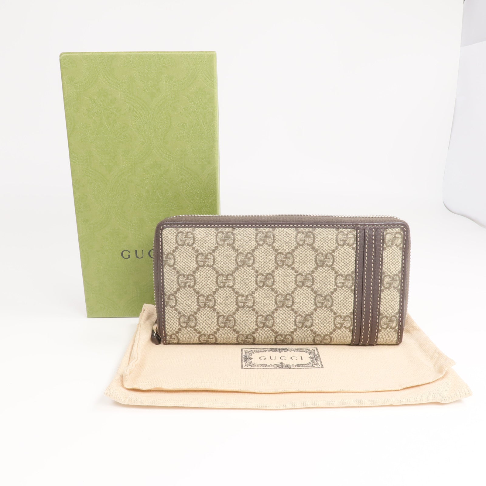 GUCCI 塗層帆布Long Wallet銀扣長錢包