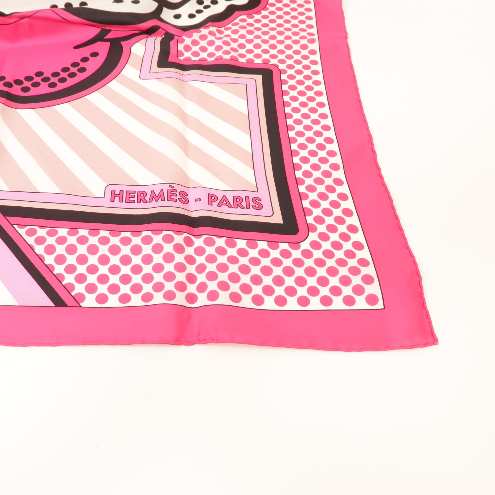 HERMES 絲質Scarf 140圍巾粉紅色