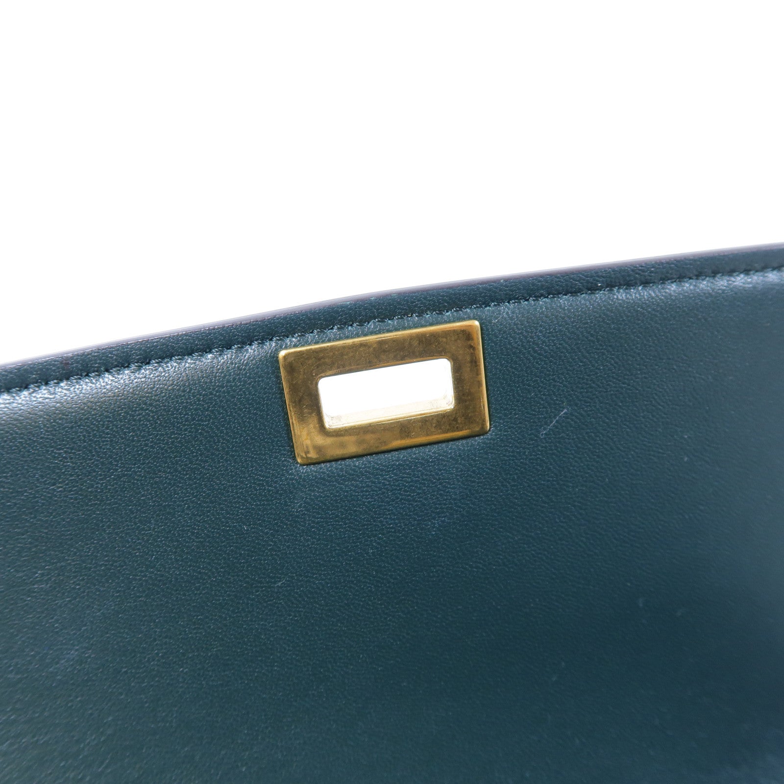 CELINE 【激減優惠】牛皮皮革Classic Box金扣肩背袋深綠色