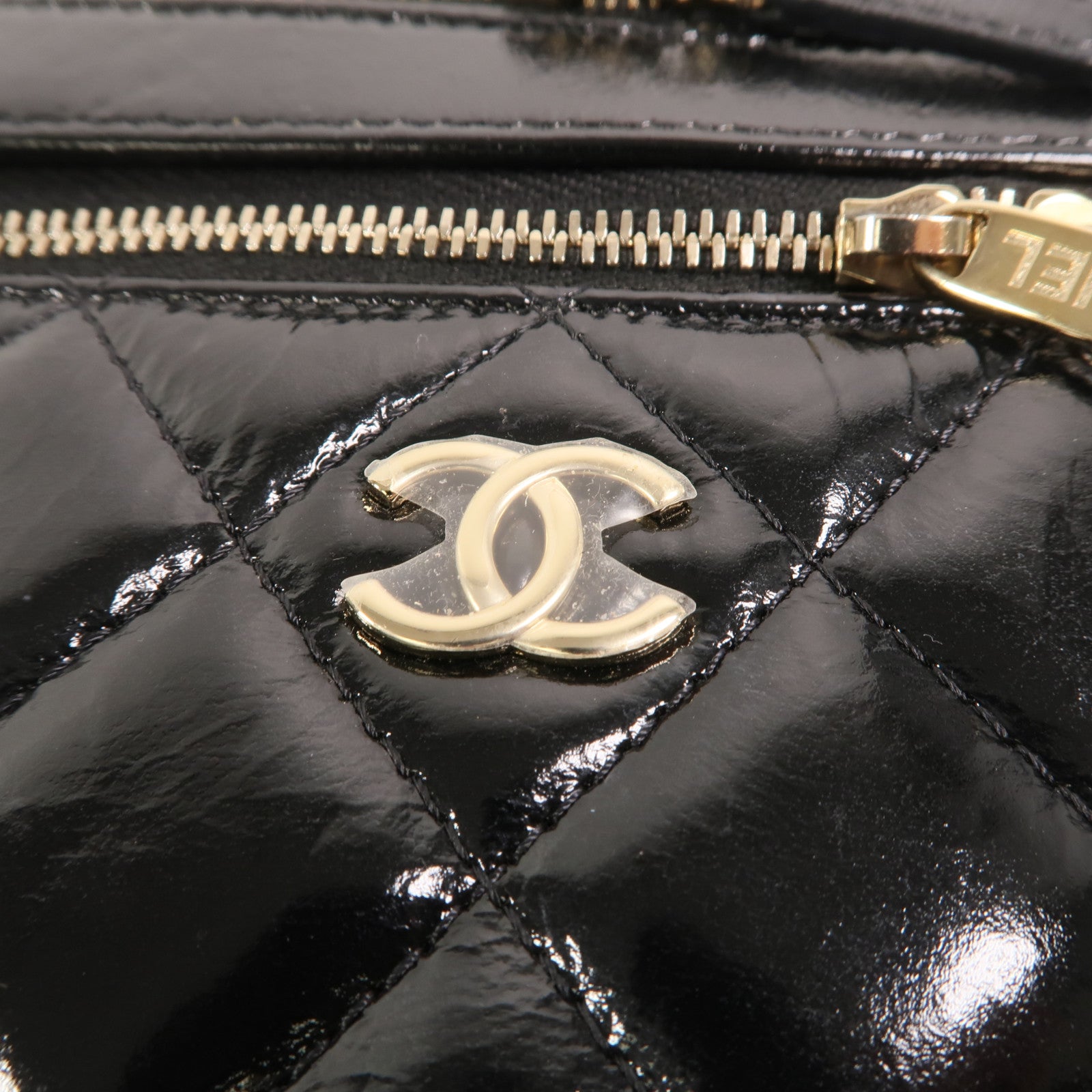 CHANEL 羊皮皮革Vanity Case鏈帶肩背袋