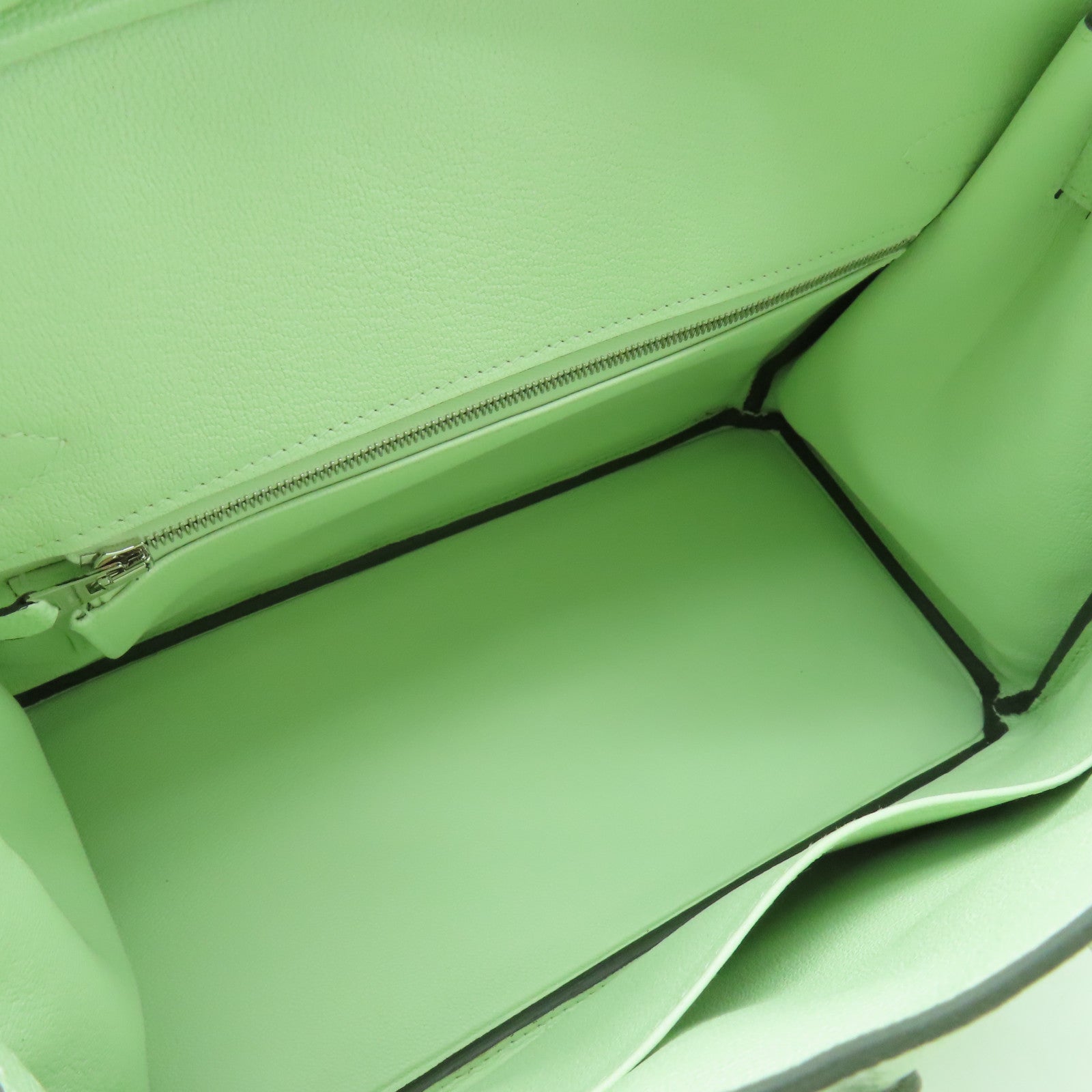 HERMES **【清倉大減價】Epsom皮革Birkin 30銀扣手挽袋Vert Fizz綠色