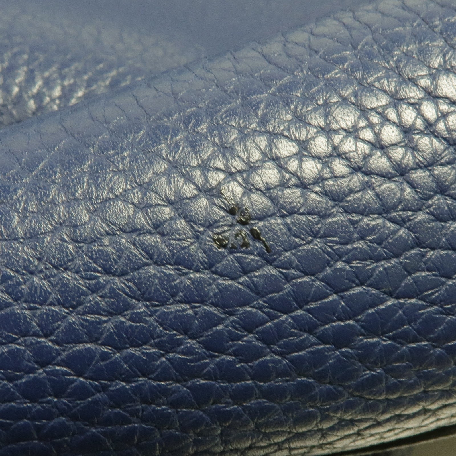 HERMES Clemence皮革Double Sens 45手挽袋Bleu Saphir/Bleu Izmir