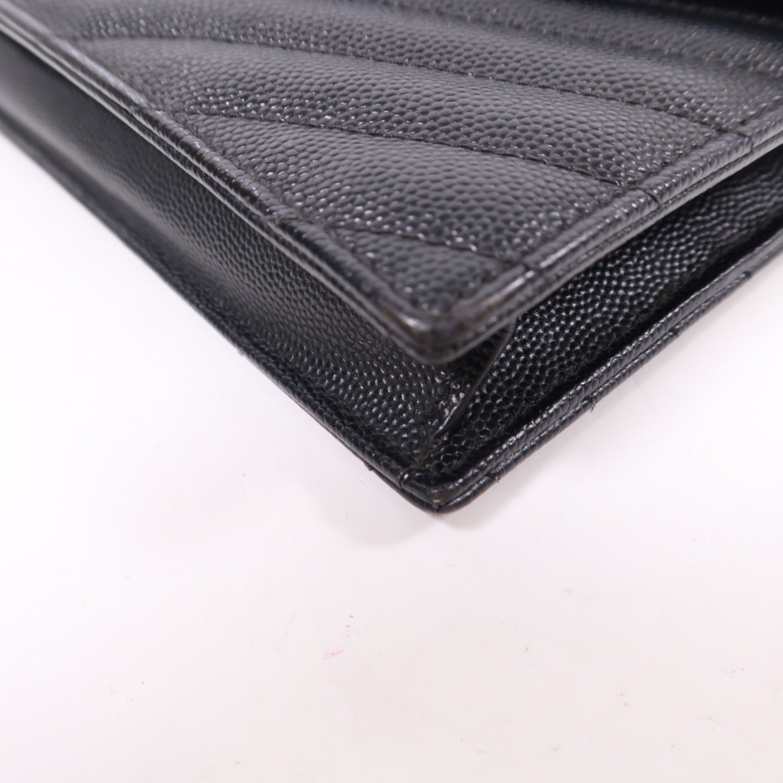 YVES SAINT LAURENT 牛皮皮革Wallet On Chain金扣鏈帶肩背袋