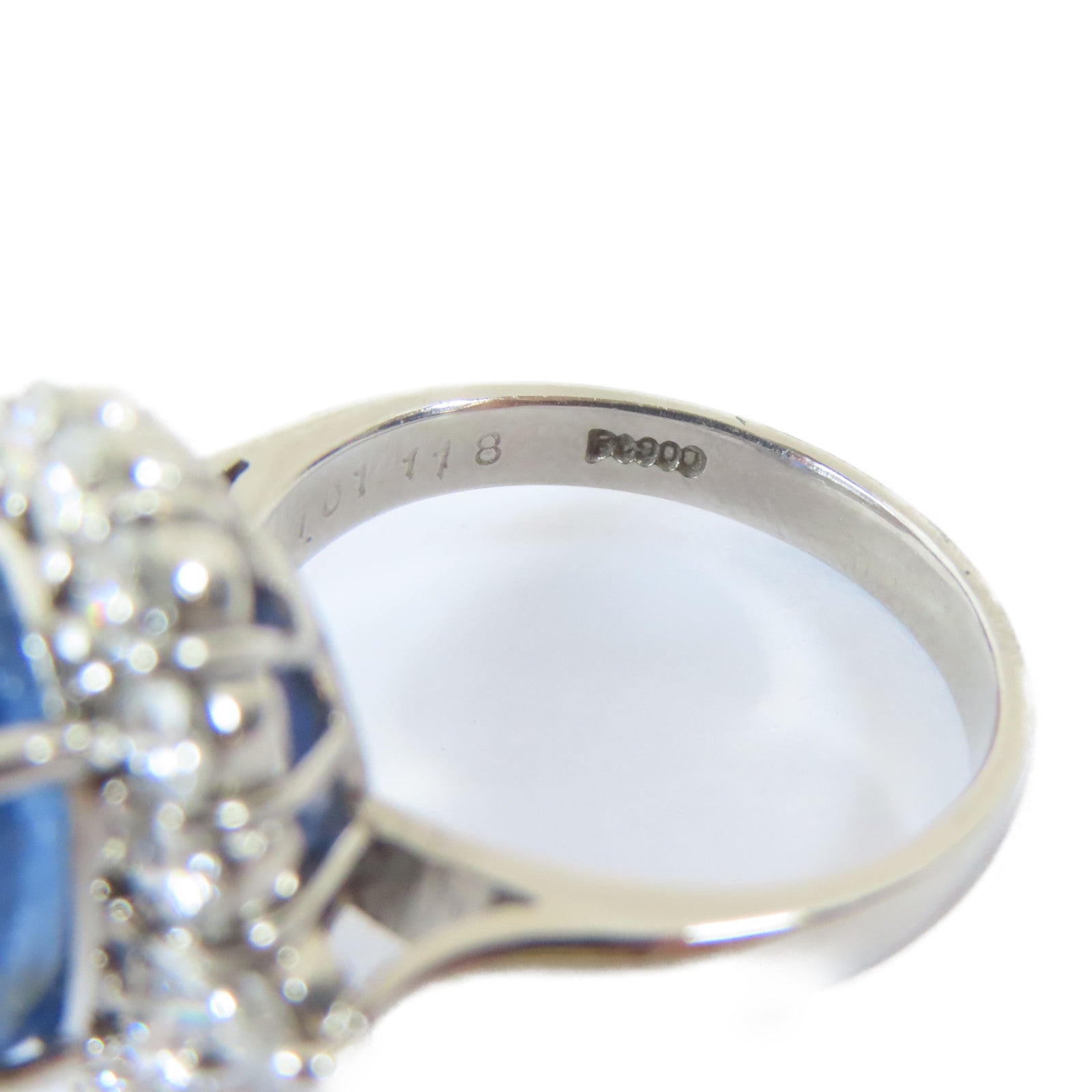 JEWELRY PT900鉑金Star Sapphire/Diamond Ring 7.01ct星光藍寶石/1.18ct鑽石戒指US#5.5