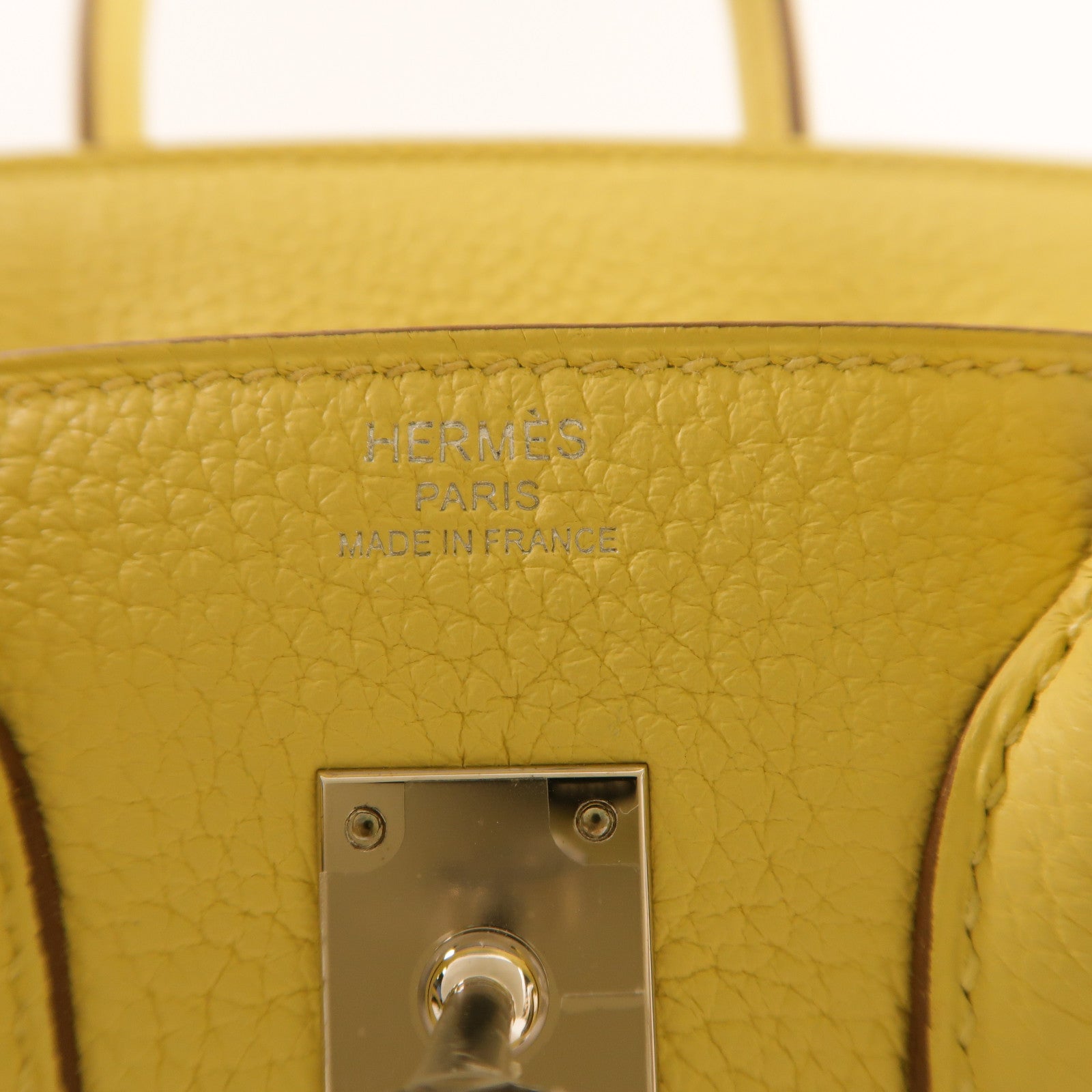 HERMES Togo皮革Birkin 25銀扣手挽袋Jaune Poussin
