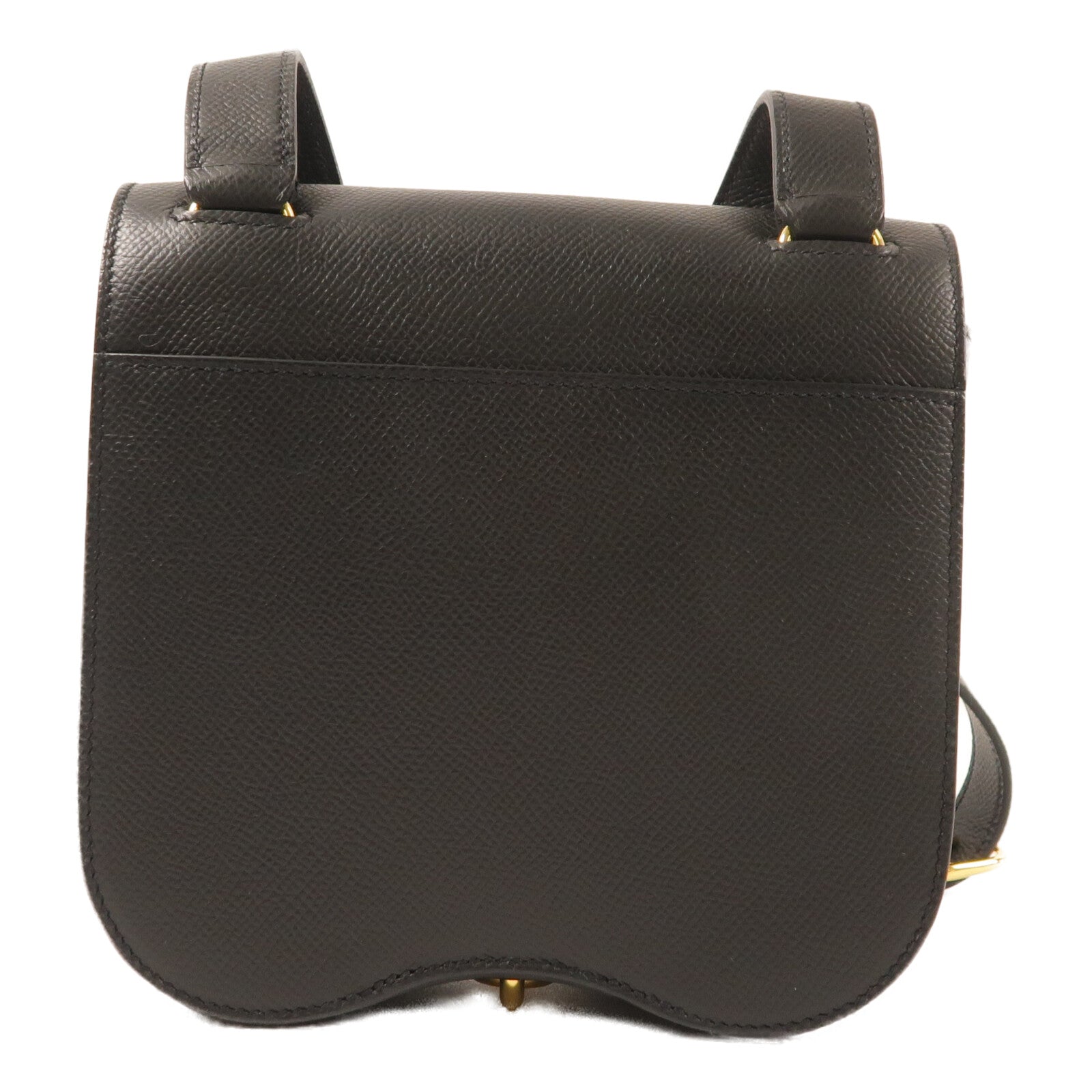 HERMES Epsom皮革Della金扣肩背袋Noir