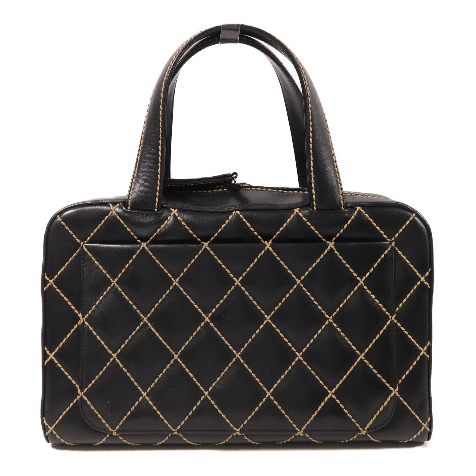 CHANEL 牛皮皮革Vintage Handbag金扣手挽袋