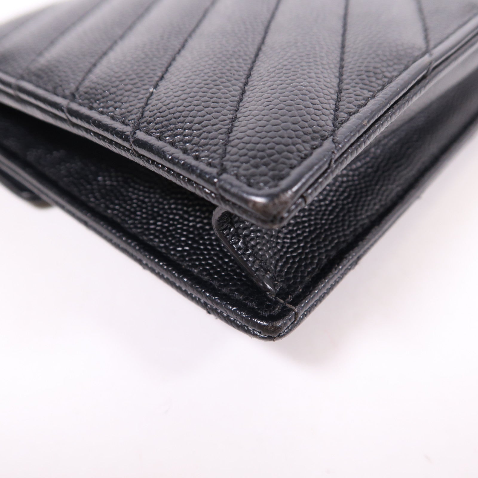 YVES SAINT LAURENT 牛皮皮革Wallet On Chain金扣鏈帶肩背袋