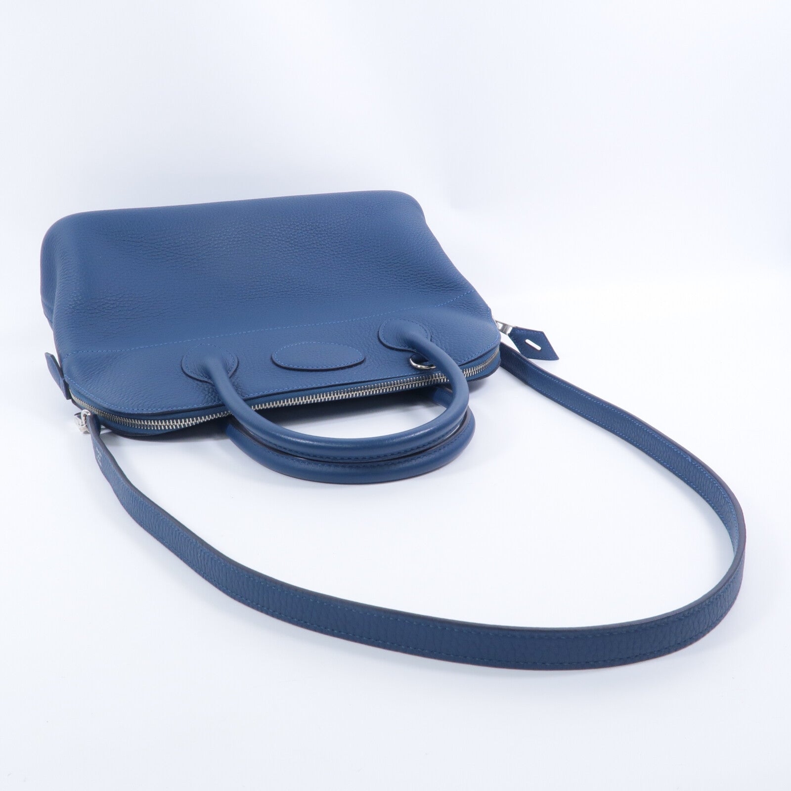 HERMES Togo皮革Bolide 31手挽袋Bleu Colvert