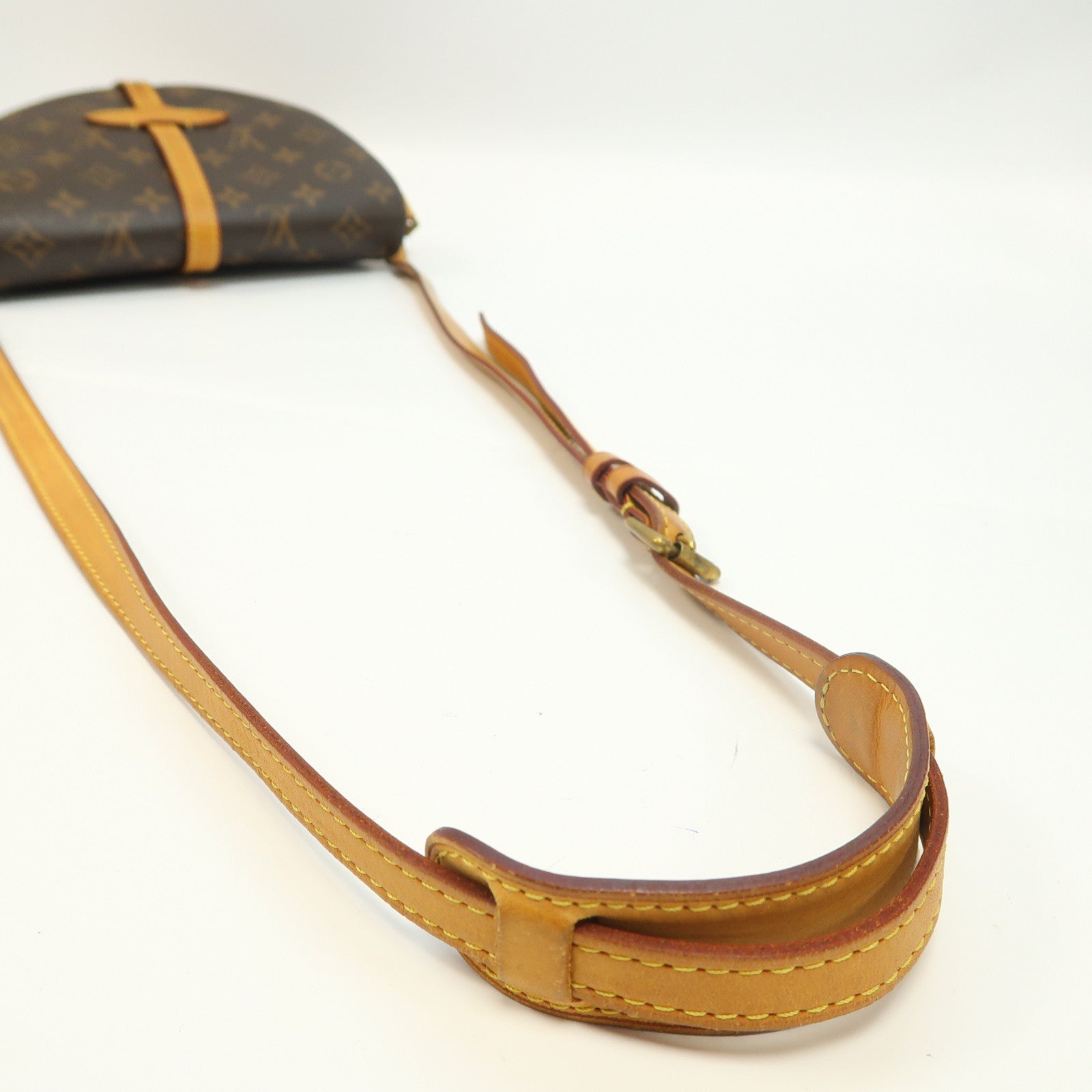 LOUIS VUITTON Monogram Chantilly PM金扣肩背袋啡色