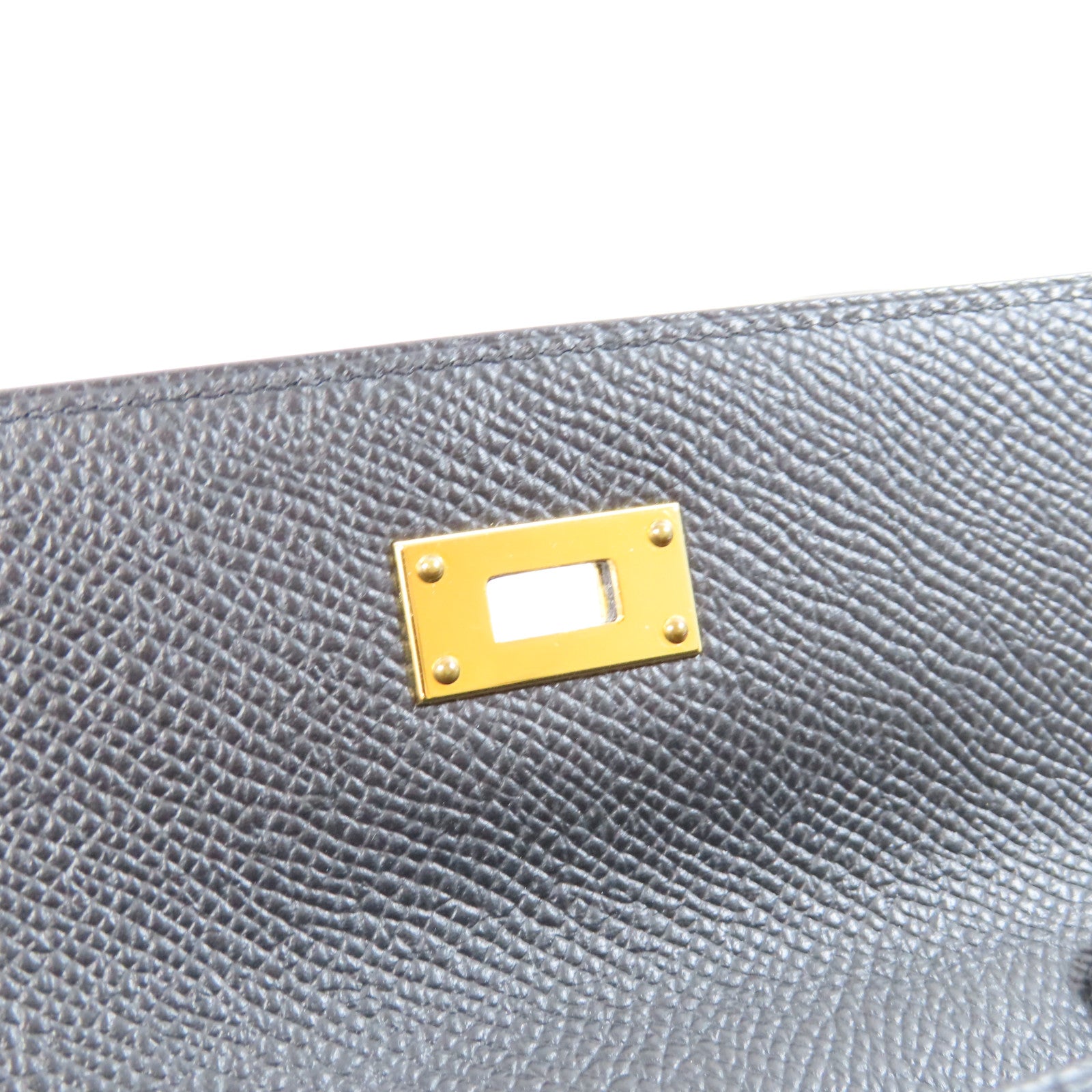 HERMES Epsom皮革Kelly To Go金扣肩背袋Noir黑色