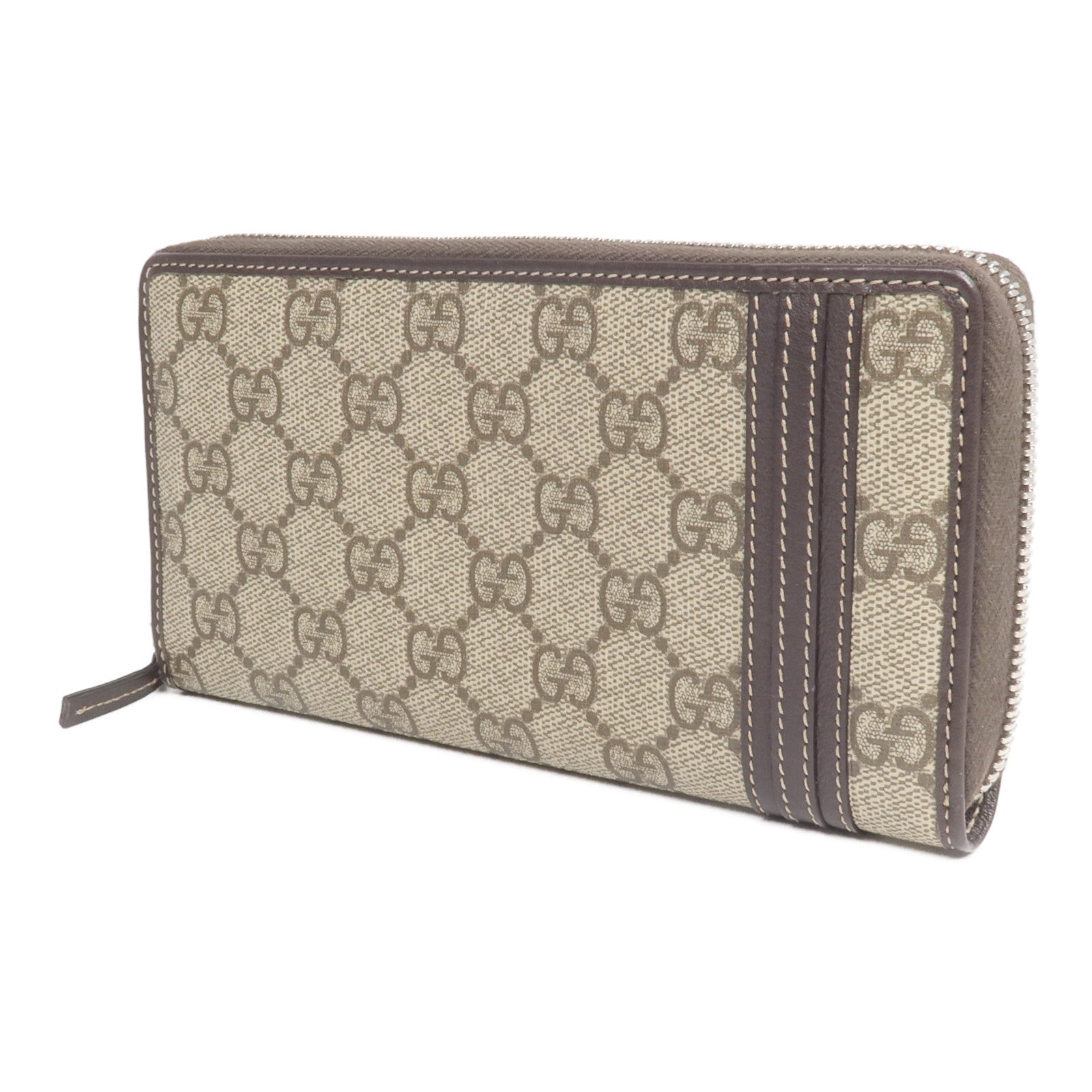 GUCCI 塗層帆布Long Wallet銀扣長錢包