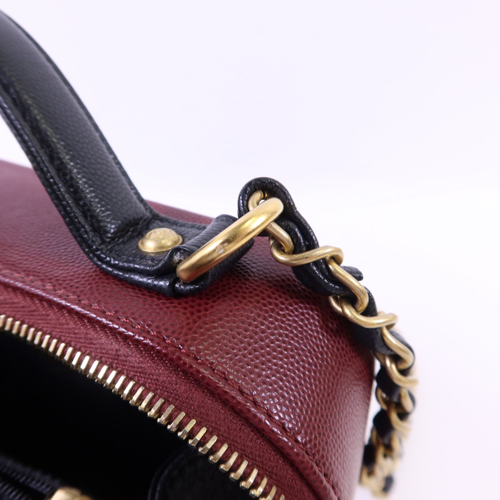 CHANEL 牛皮皮革Vanity Case金扣手挽肩背兩用袋