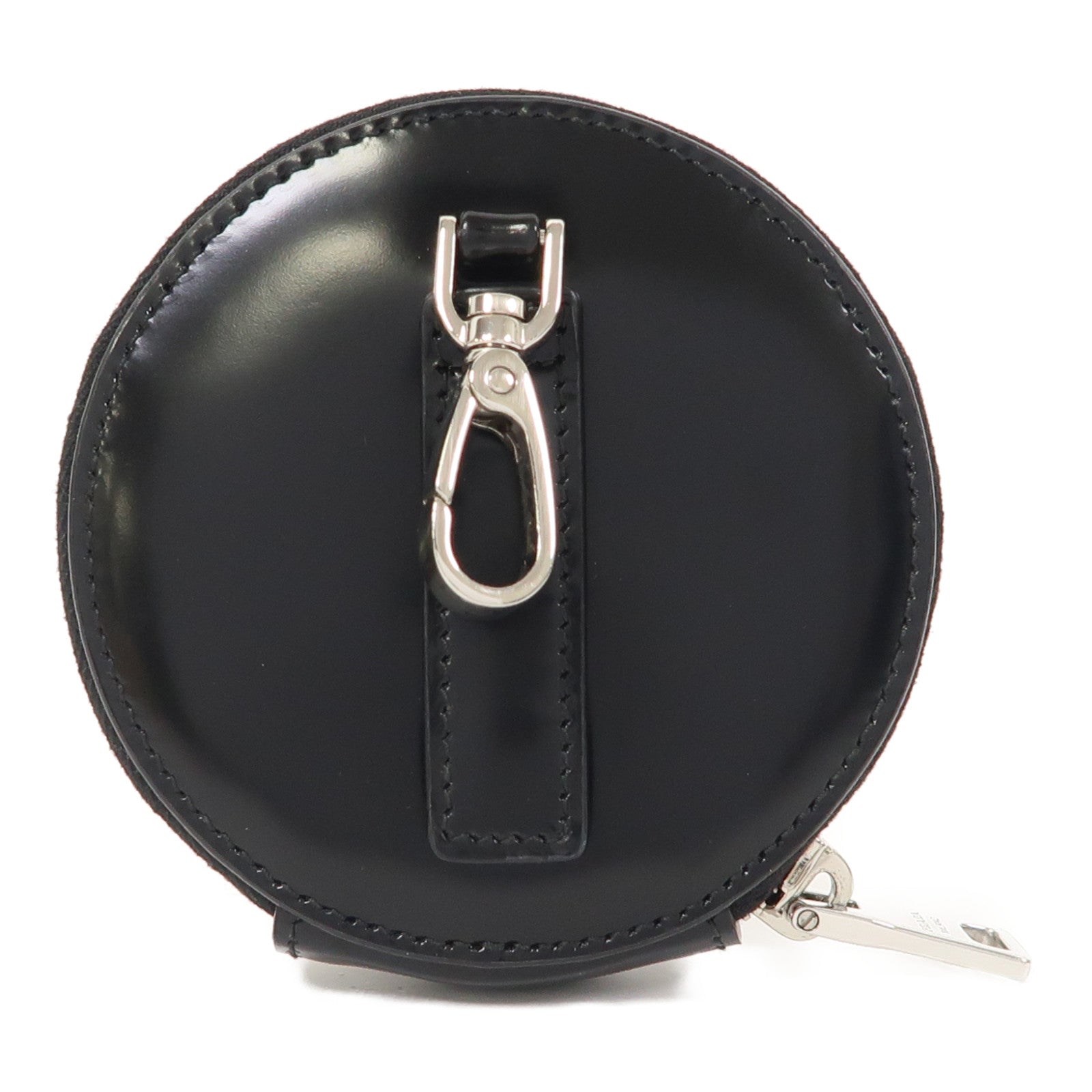 PRADA 牛皮皮革Coin Case銀扣零錢包黑色