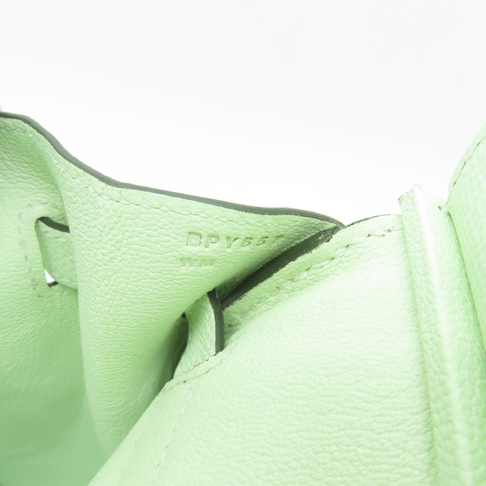 HERMES **【清倉大減價】Epsom皮革Birkin 30銀扣手挽袋Vert Fizz綠色