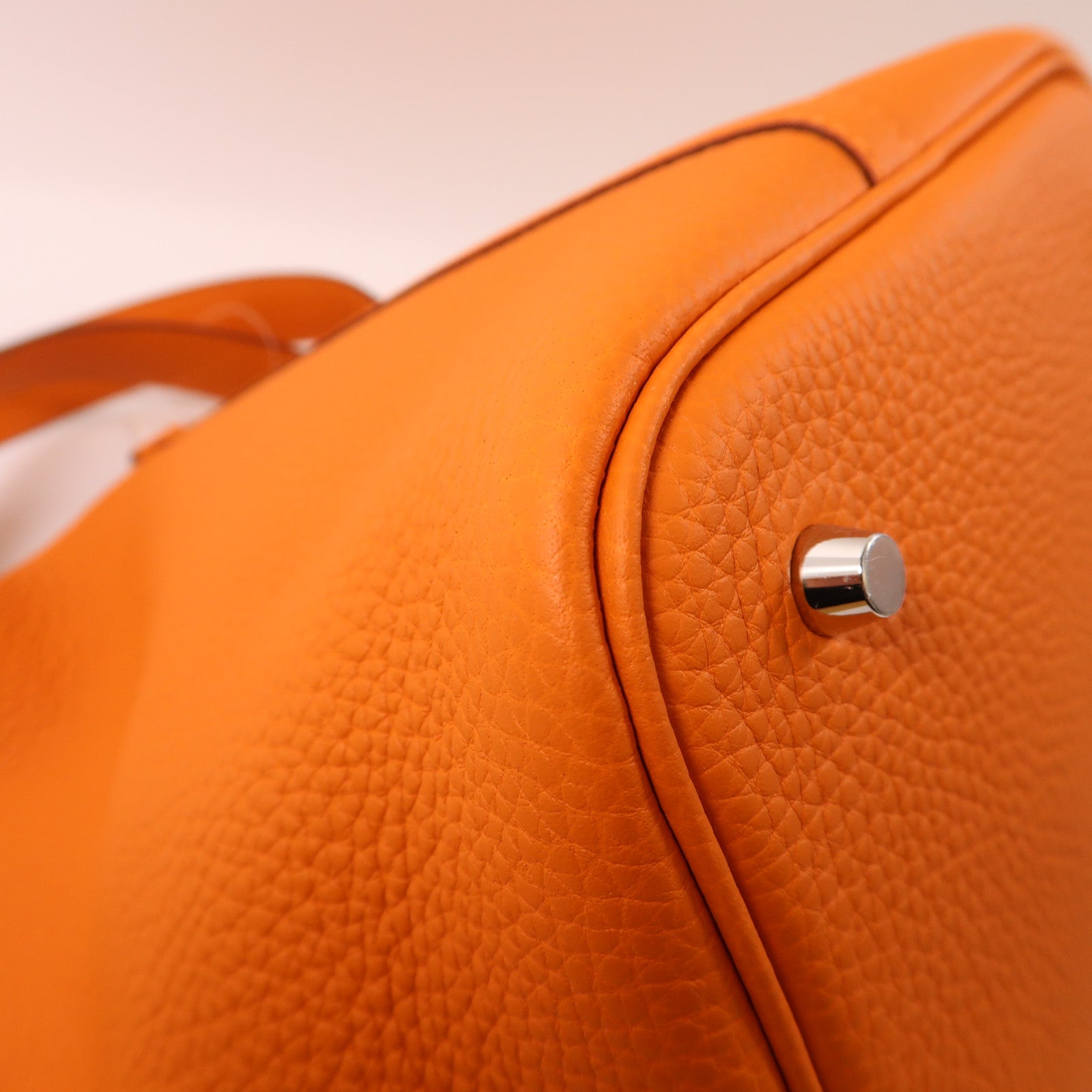 HERMES PHW Picotin MM Handbag Clemence Leather