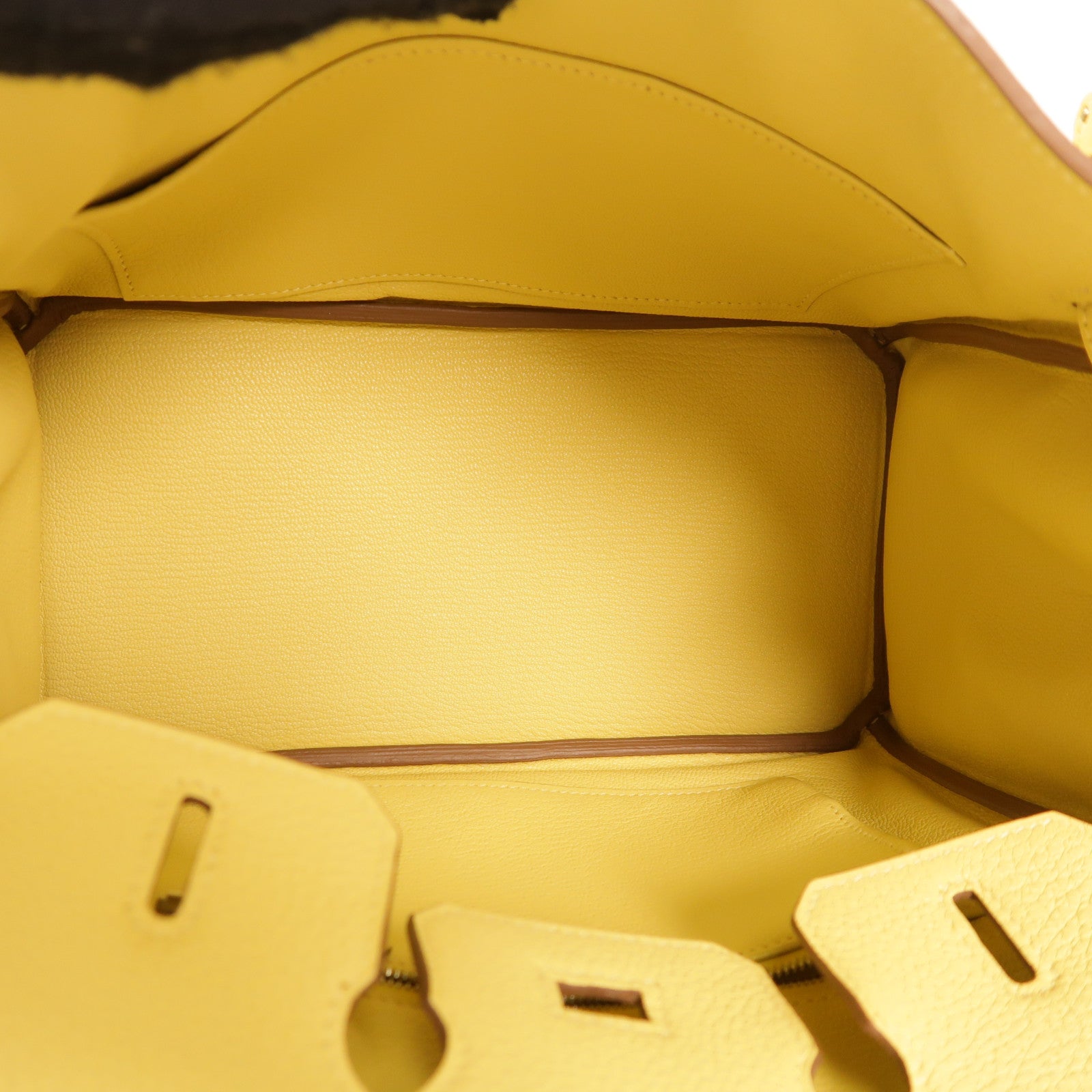 HERMES Togo皮革Birkin 25銀扣手挽袋Jaune Poussin