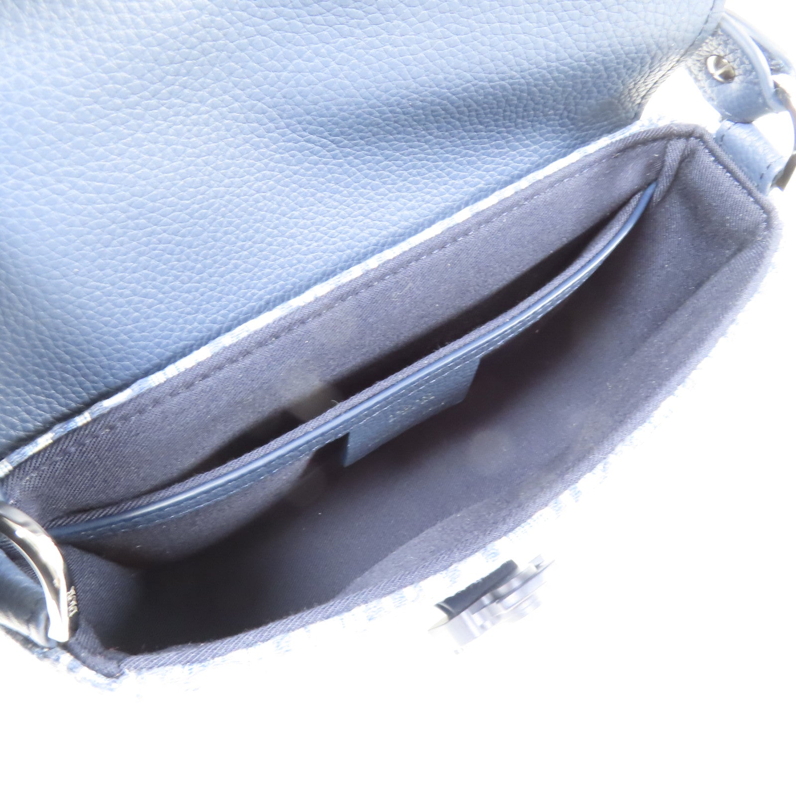 Dior 帆布/皮革Mini Saddle銀扣肩背袋
